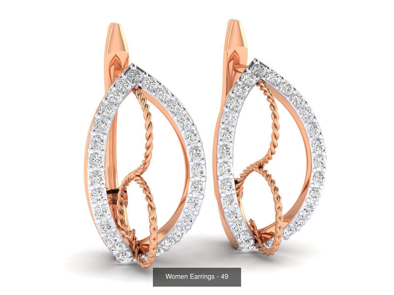 127 Diamond Hoops Earrings  3D Model Collection_21