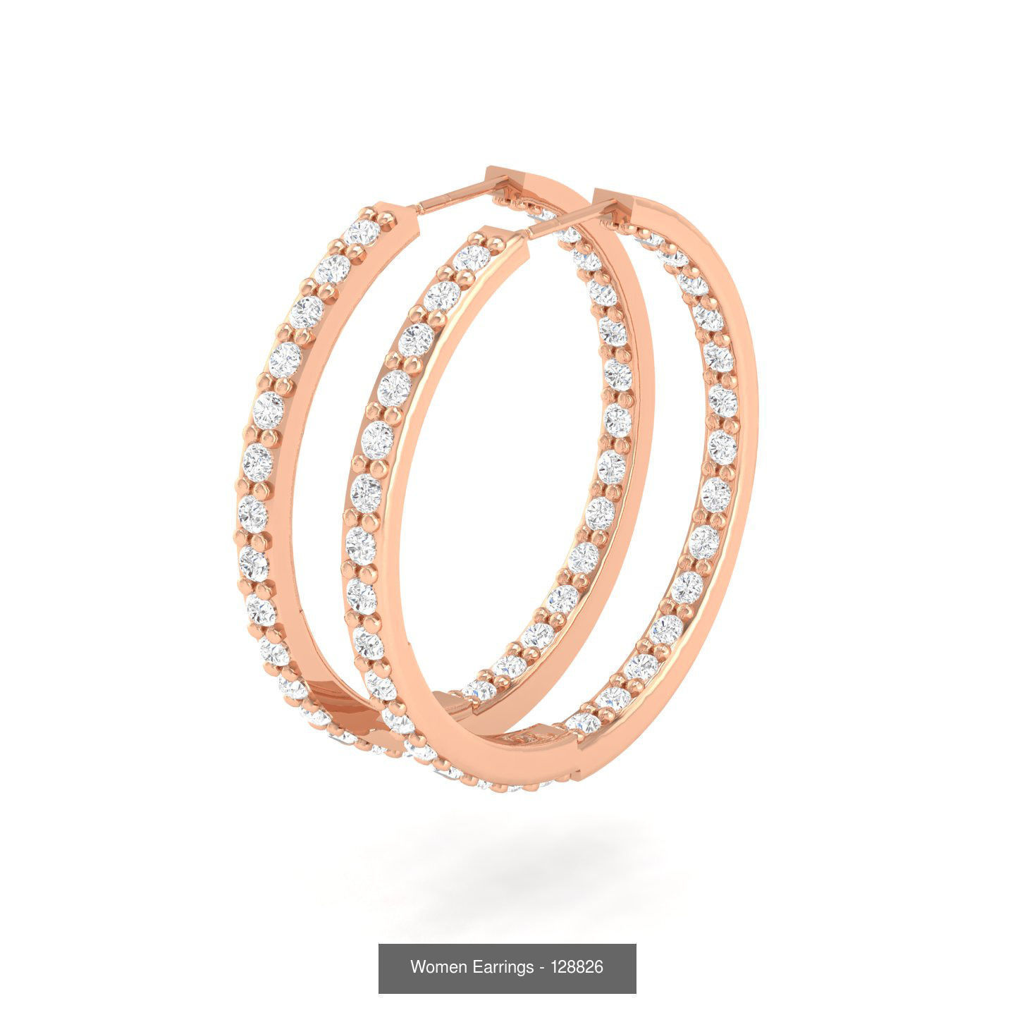 127 Diamond Hoops Earrings  3D Model Collection_113