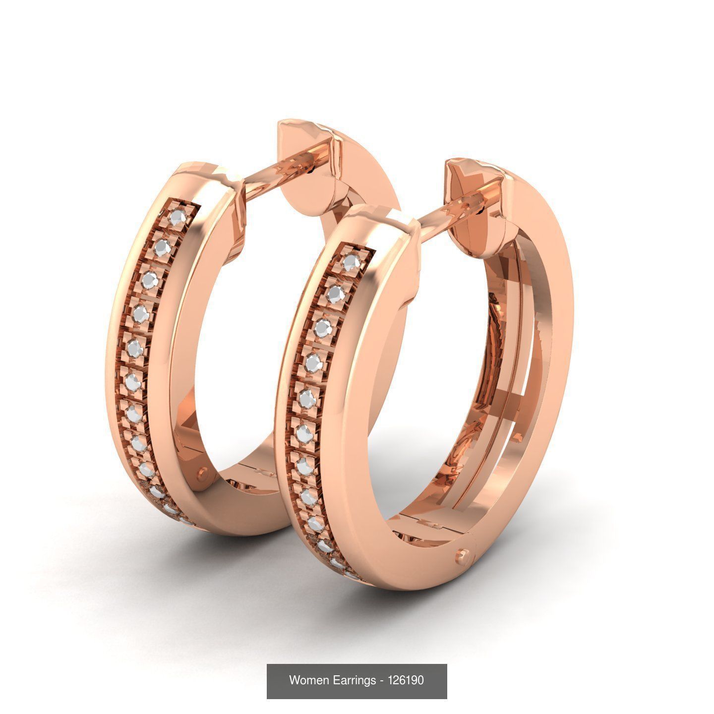 127 Diamond Hoops Earrings  3D Model Collection_134