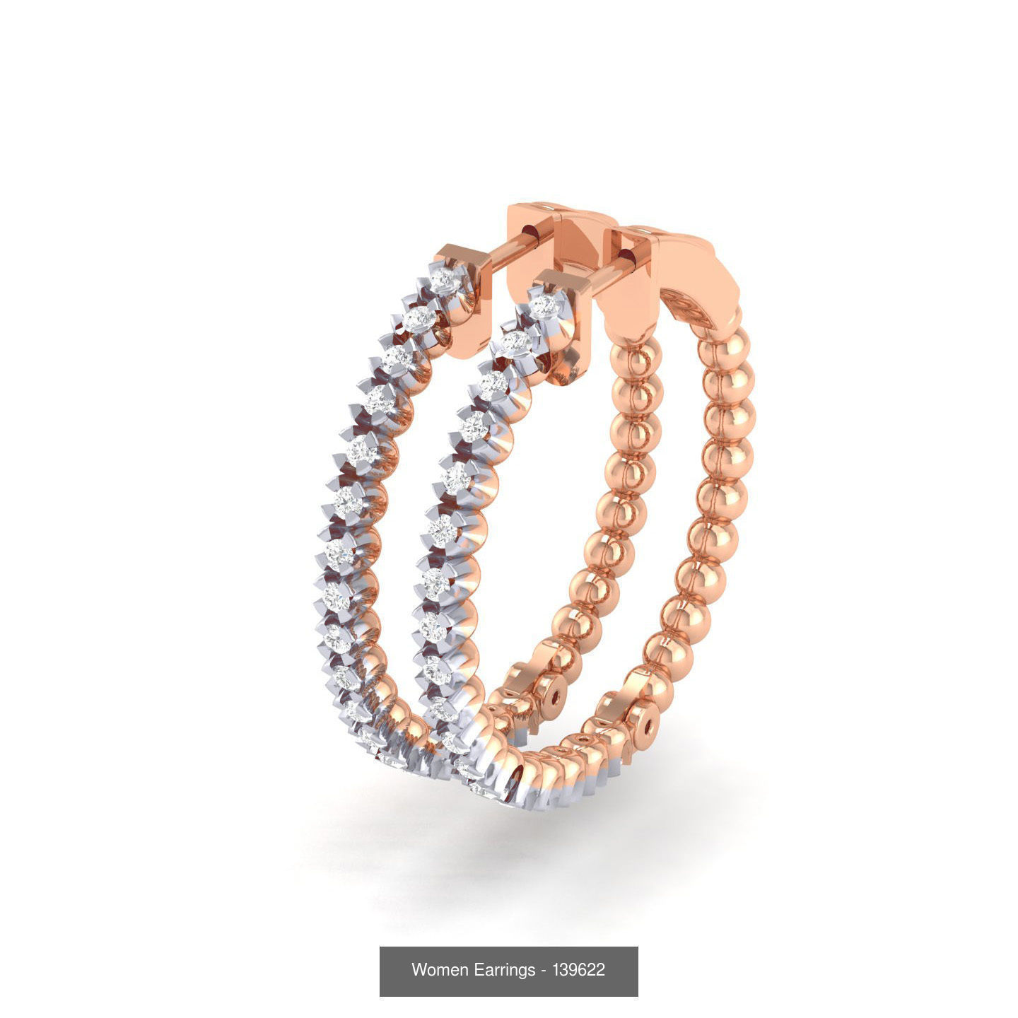 127 Diamond Hoops Earrings  3D Model Collection_91