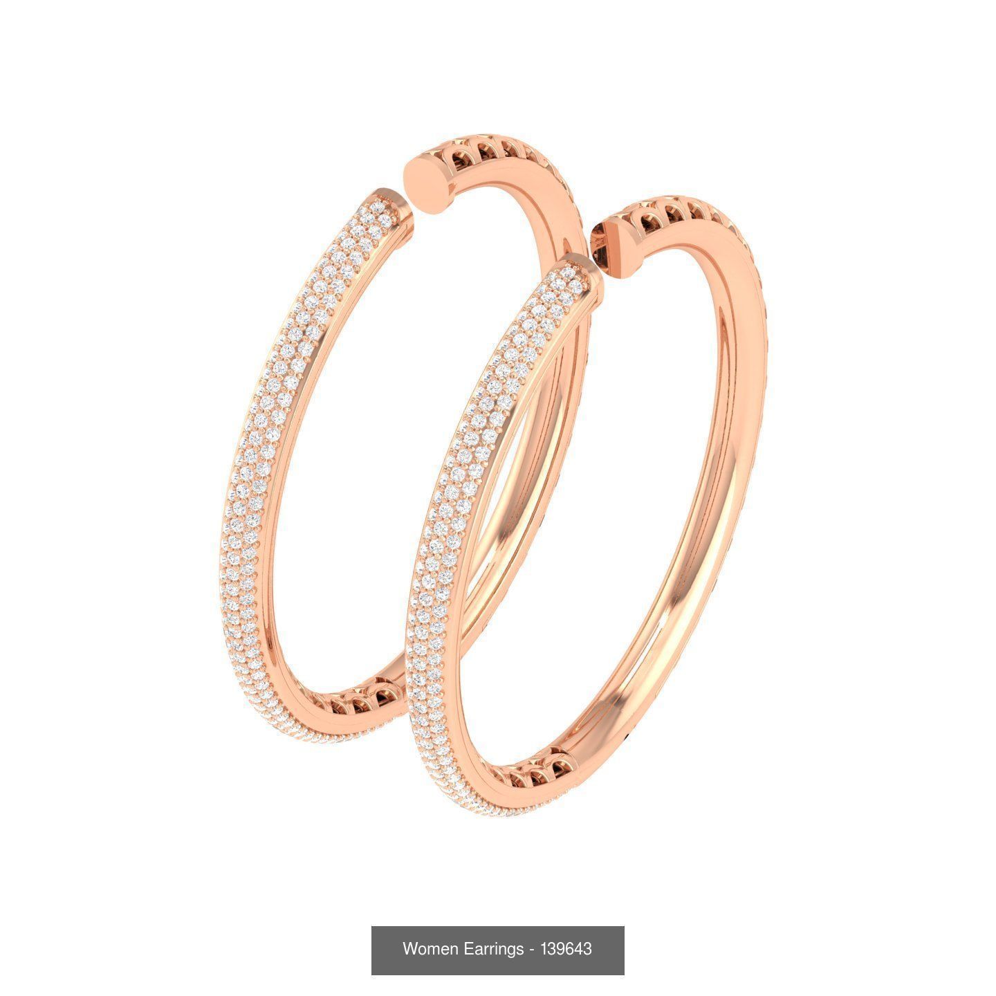127 Diamond Hoops Earrings  3D Model Collection_82