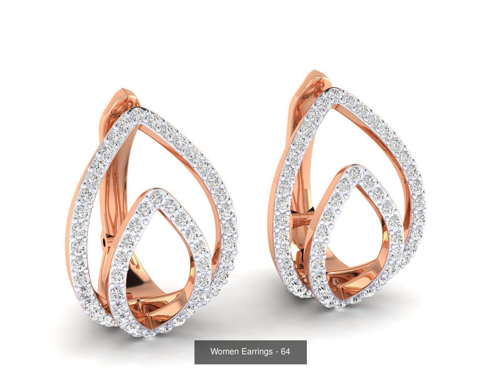 127 Diamond Hoops Earrings  3D Model Collection_18