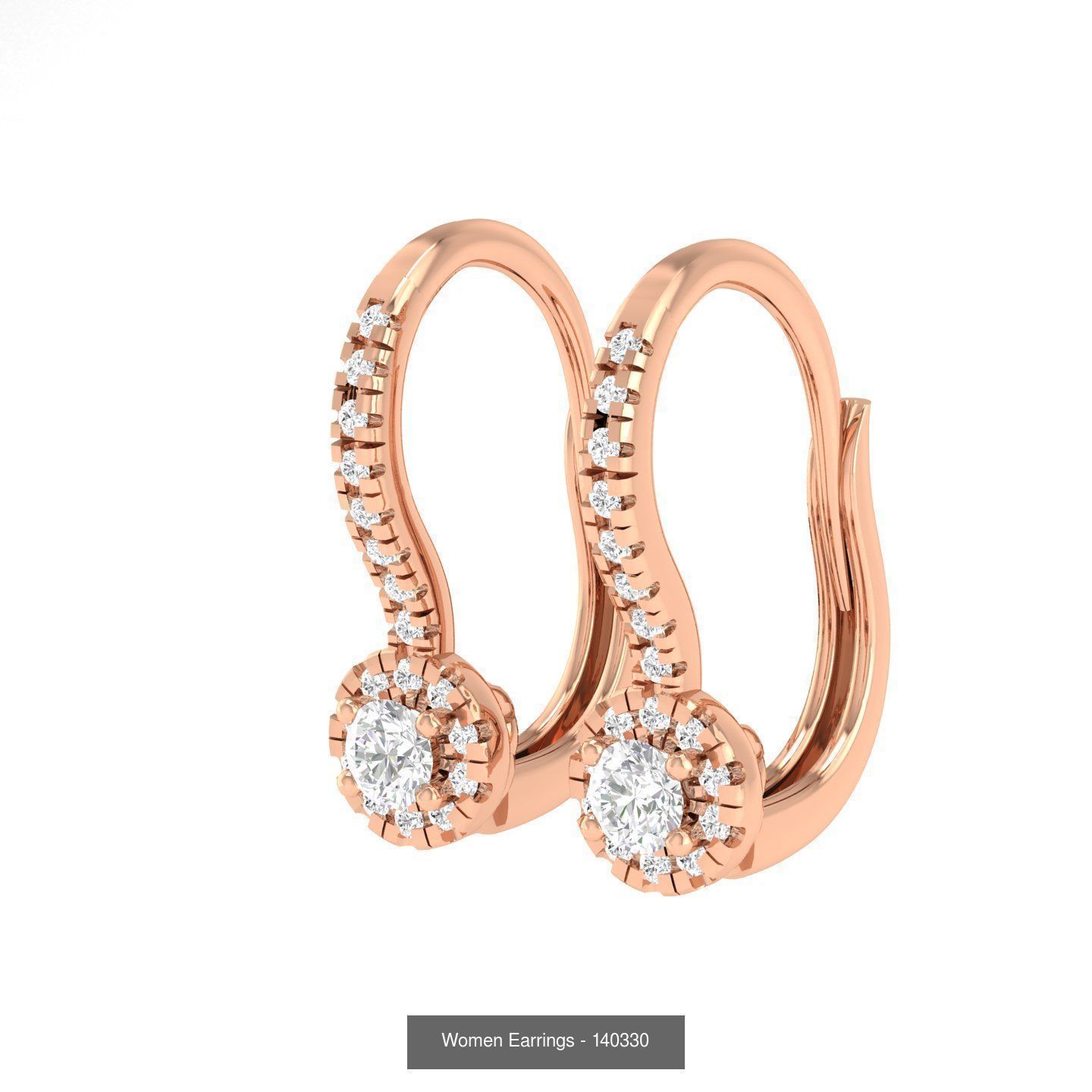127 Diamond Hoops Earrings  3D Model Collection_44