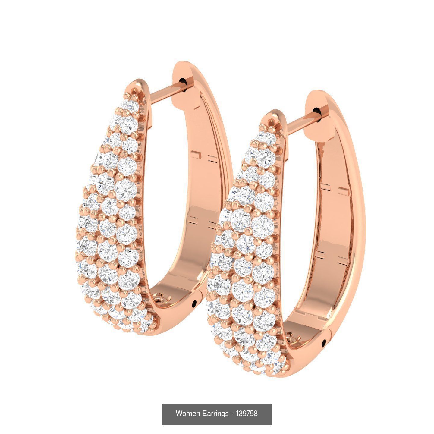 127 Diamond Hoops Earrings  3D Model Collection_80