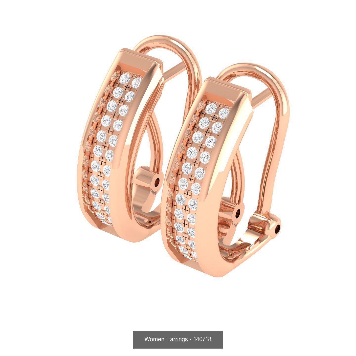 127 Diamond Hoops Earrings  3D Model Collection_37