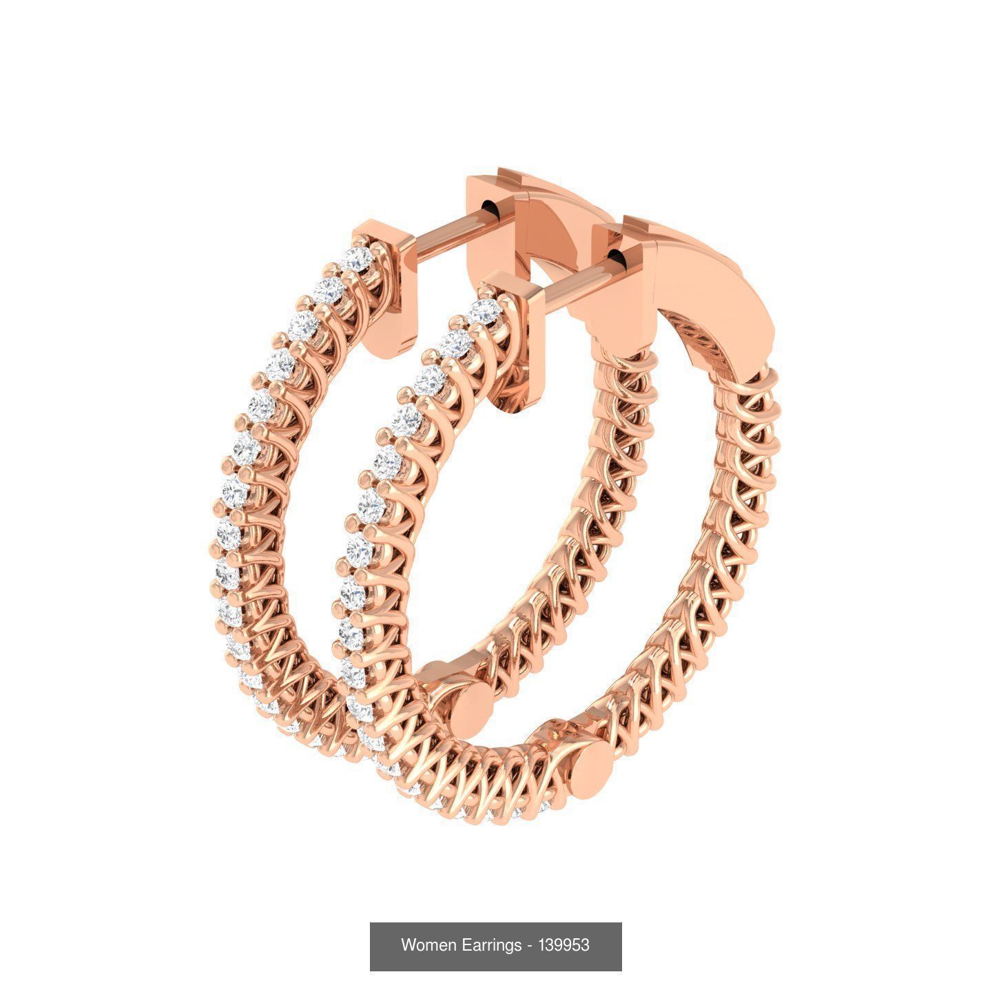127 Diamond Hoops Earrings  3D Model Collection_68