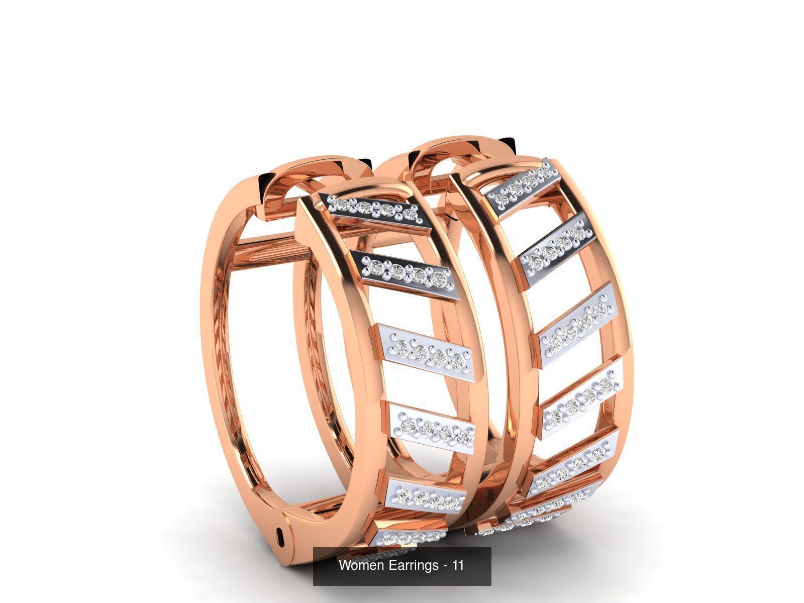 127 Diamond Hoops Earrings  3D Model Collection_31