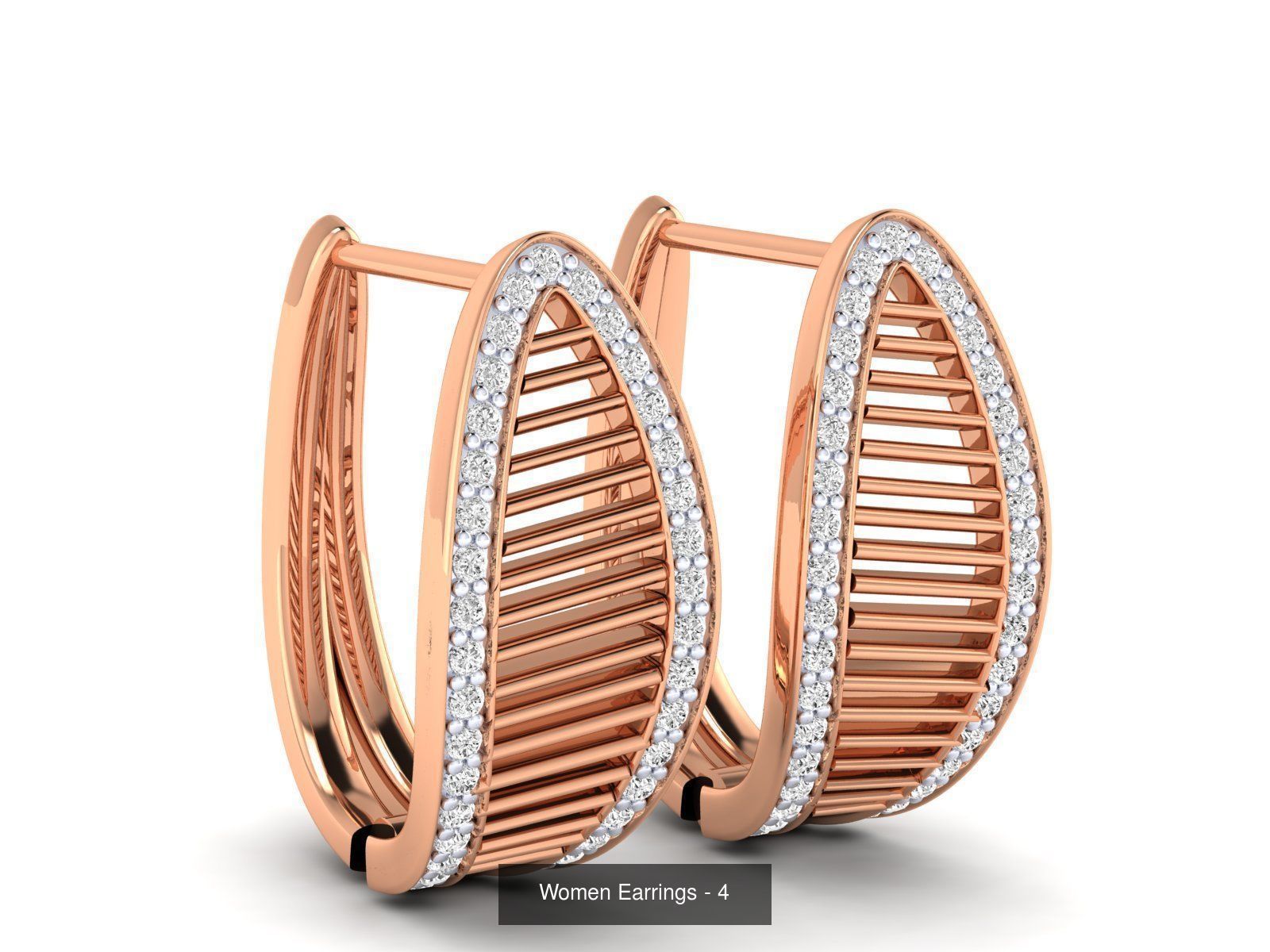 127 Diamond Hoops Earrings  3D Model Collection_22