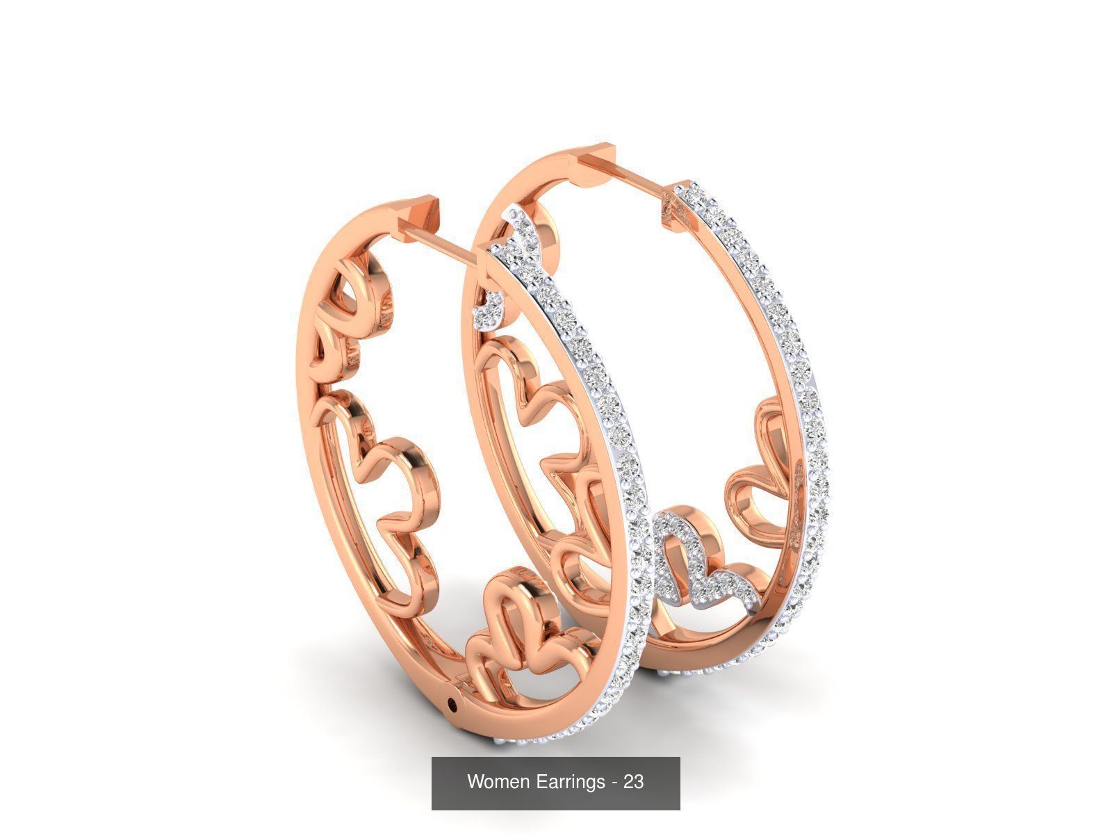 127 Diamond Hoops Earrings  3D Model Collection_27
