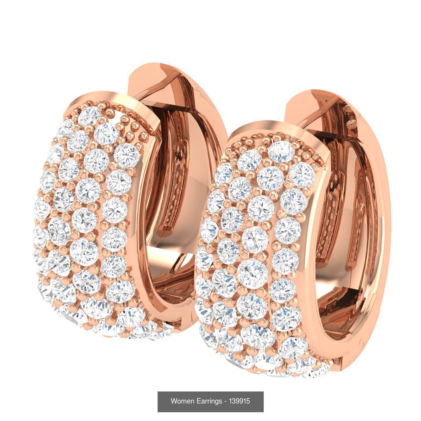 127 Diamond Hoops Earrings  3D Model Collection_75