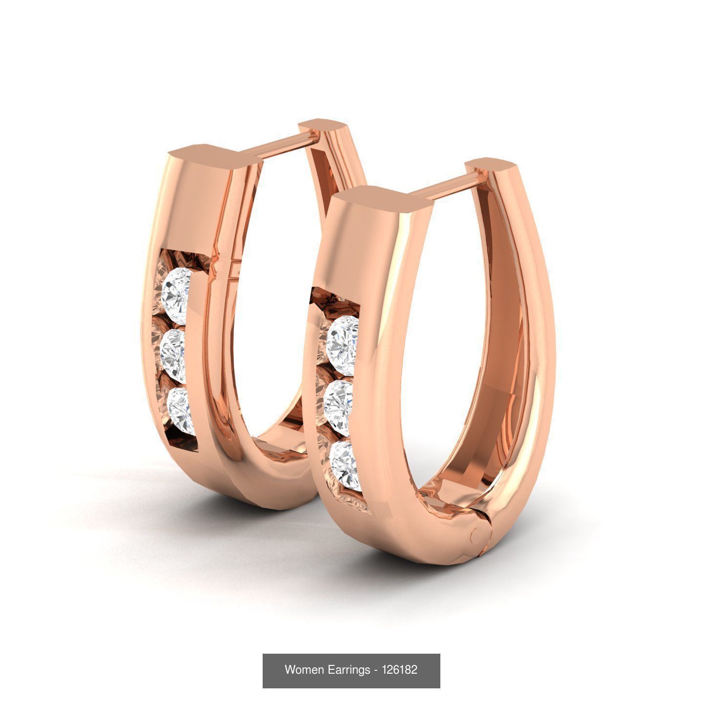 127 Diamond Hoops Earrings  3D Model Collection_138