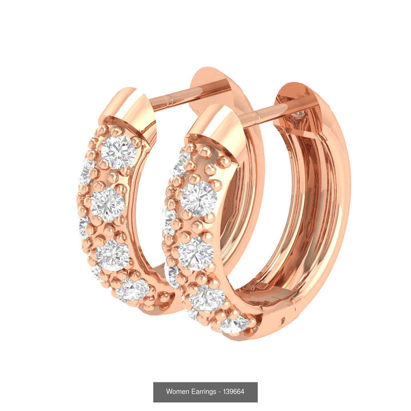 127 Diamond Hoops Earrings  3D Model Collection_81