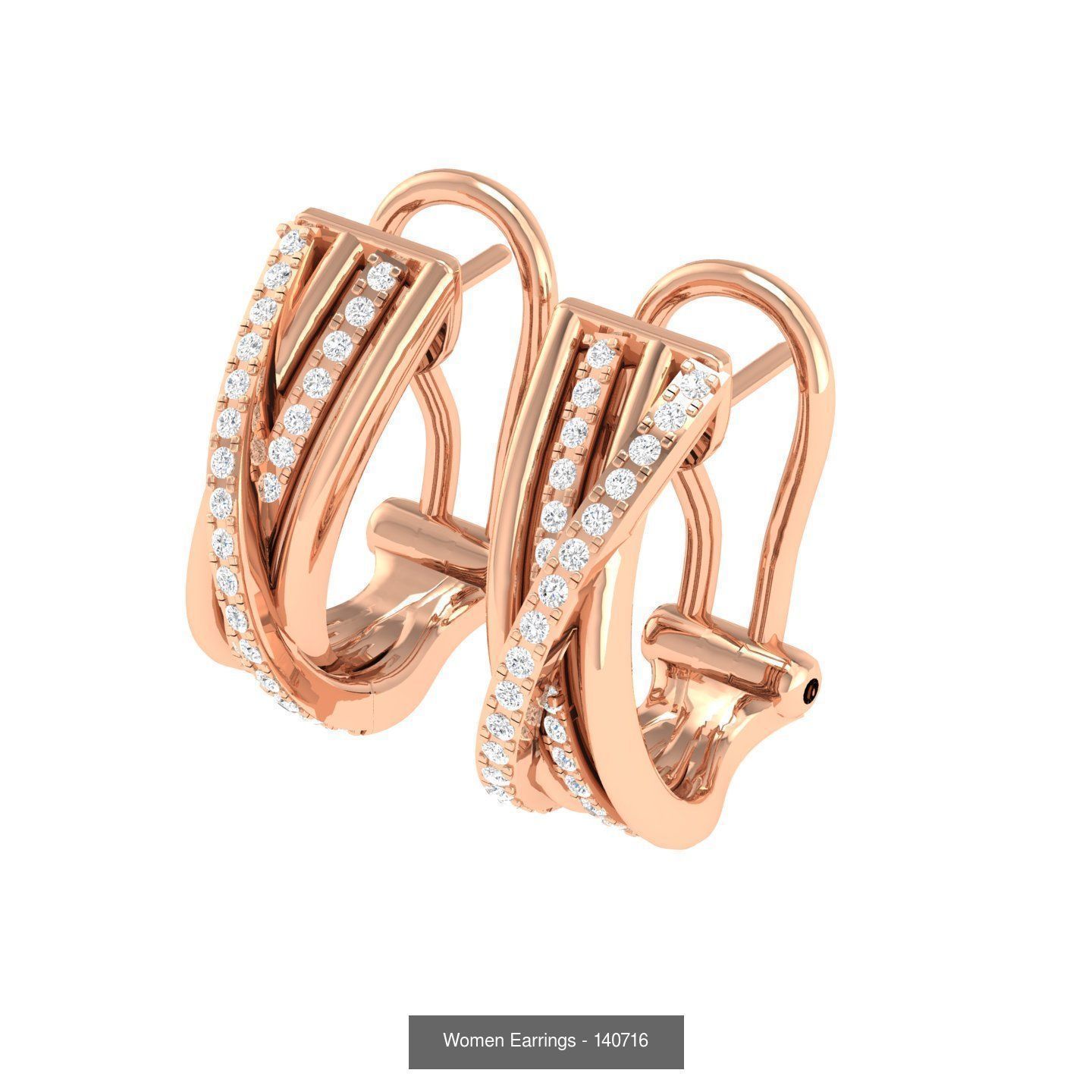 127 Diamond Hoops Earrings  3D Model Collection_38
