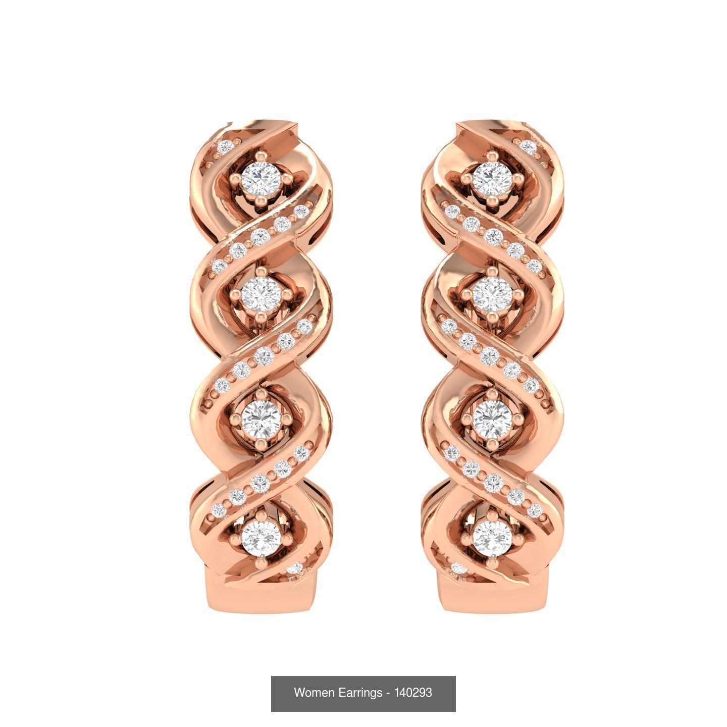 127 Diamond Hoops Earrings  3D Model Collection_51