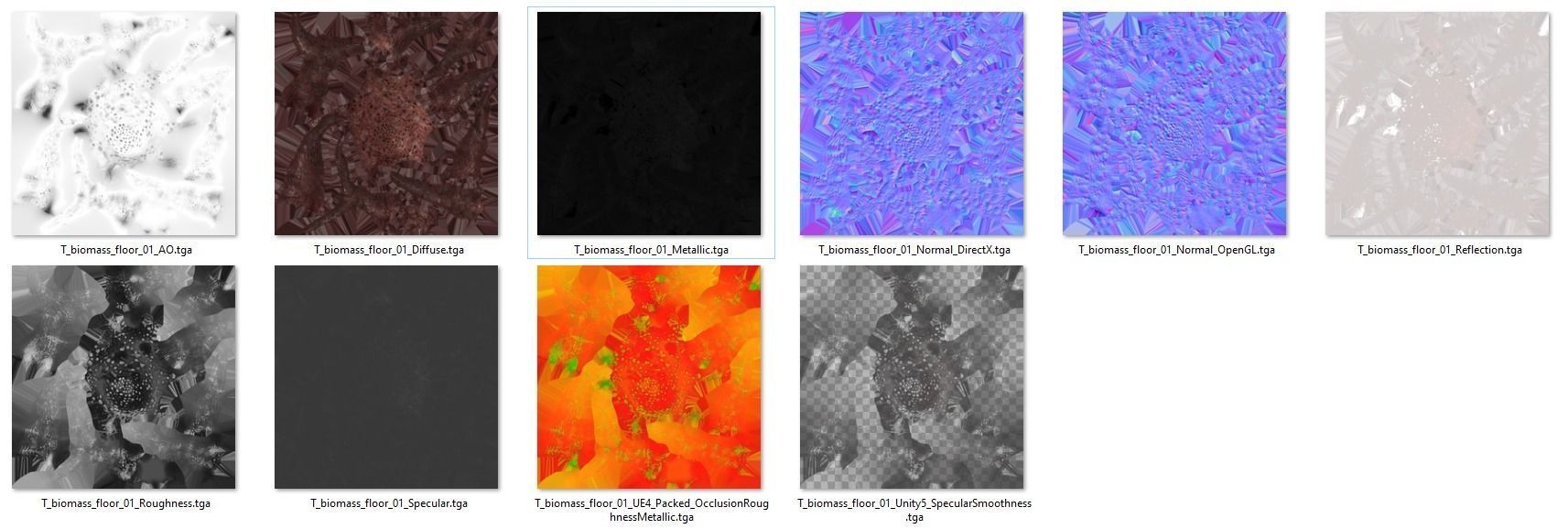 Alien  biomass corruption plant lowpoly with PBR Low-poly 3D model_12