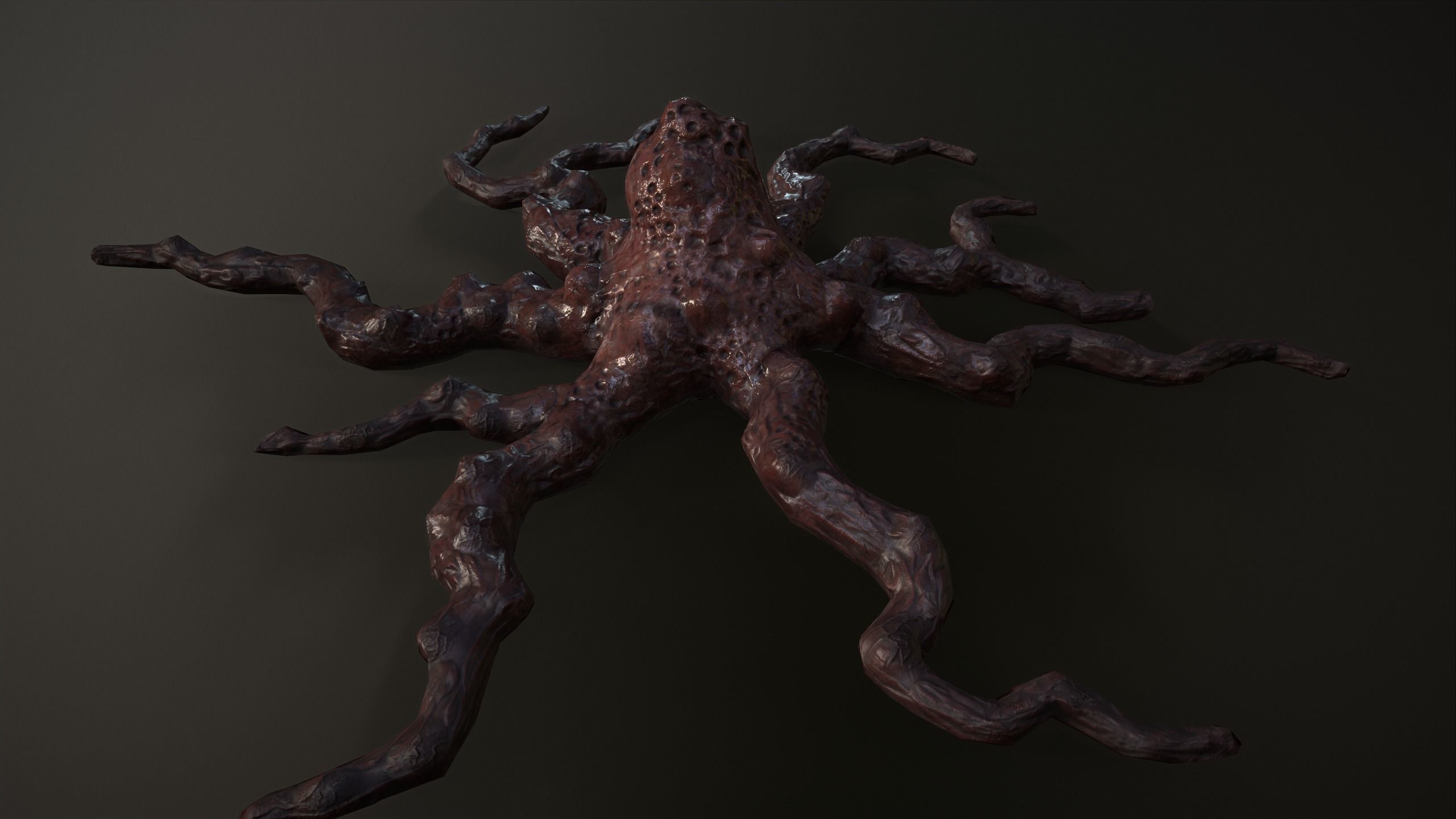 Alien  biomass corruption plant lowpoly with PBR Low-poly 3D model_2