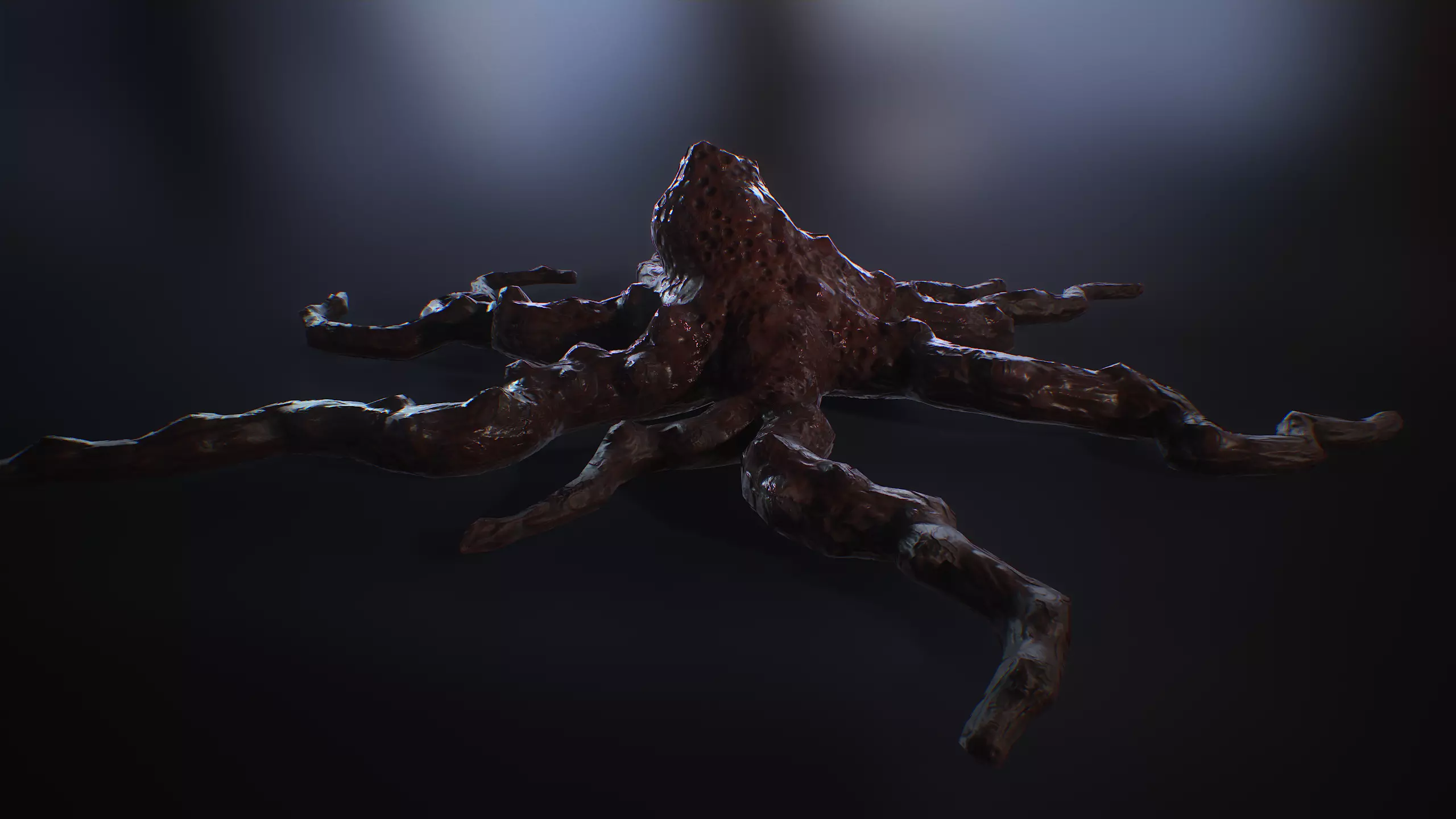 Alien  biomass corruption plant lowpoly with PBR Low-poly 3D model_0