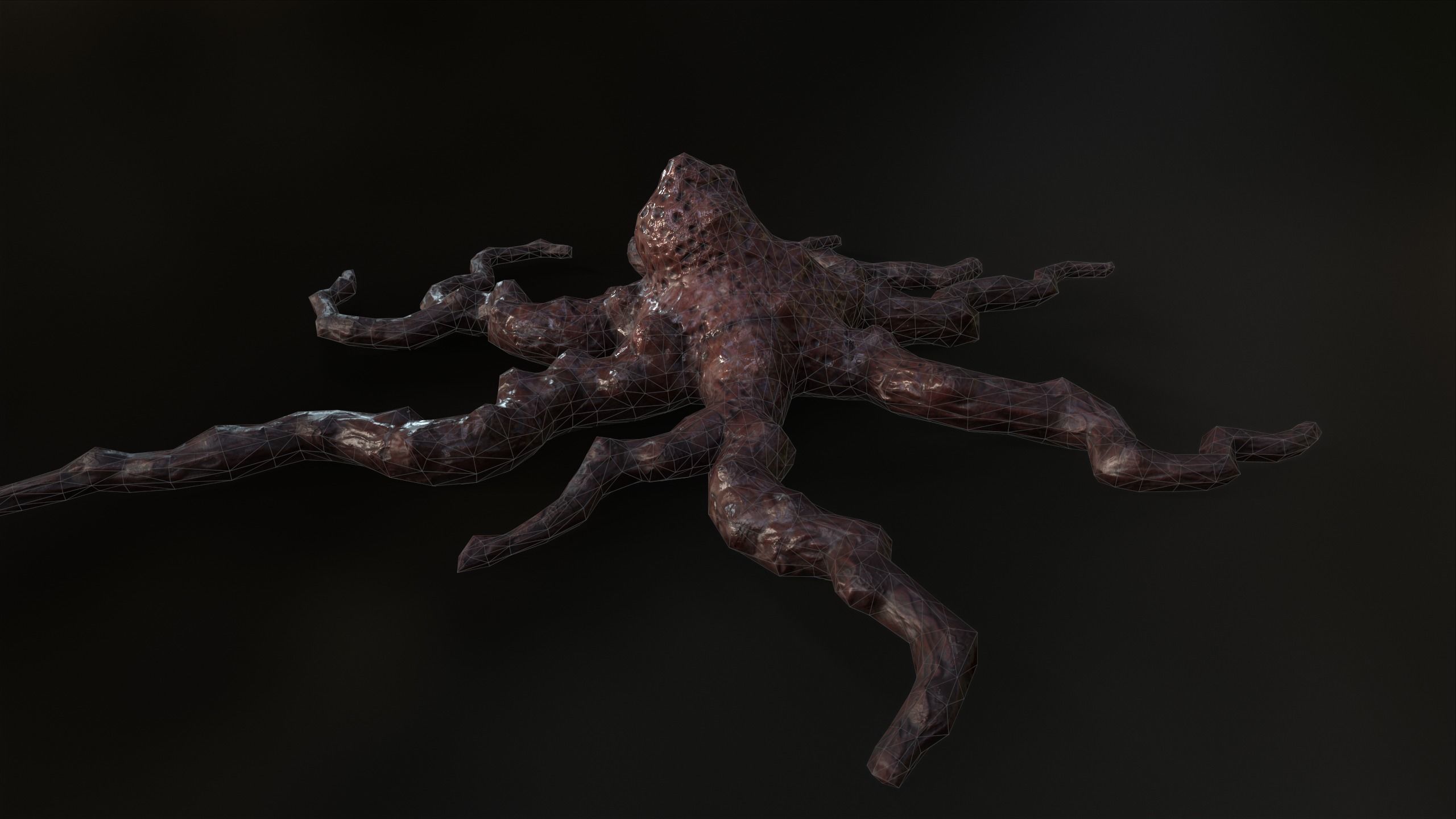 Alien  biomass corruption plant lowpoly with PBR Low-poly 3D model_7