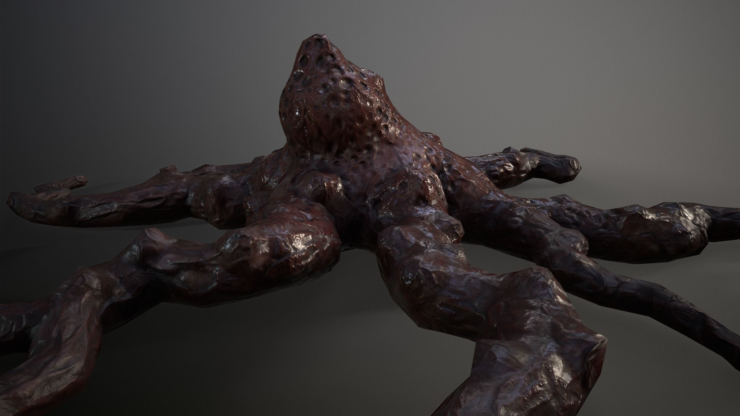 Alien  biomass corruption plant lowpoly with PBR Low-poly 3D model_9