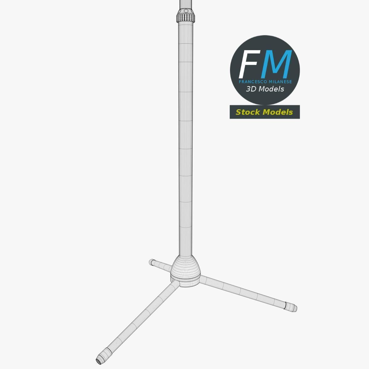 Microphone on tripod stand 3D model_7