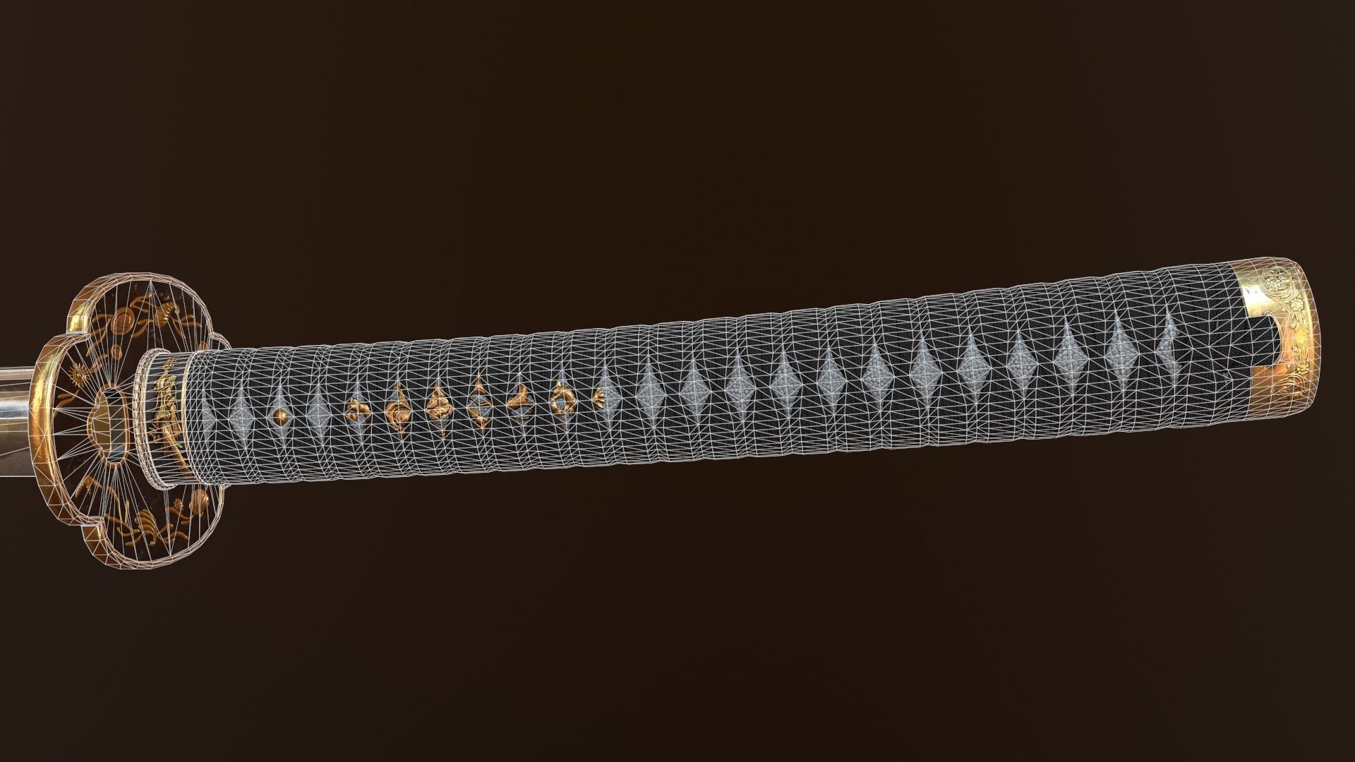 Katana Sword Low-poly 3D model_16