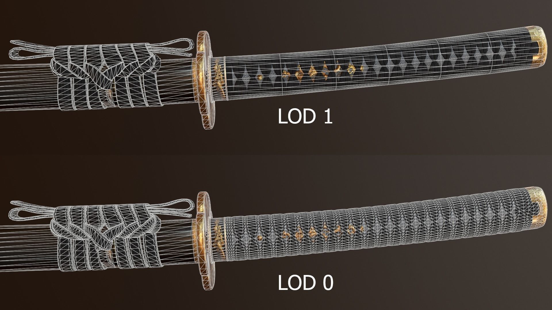 Katana Sword Low-poly 3D model_17