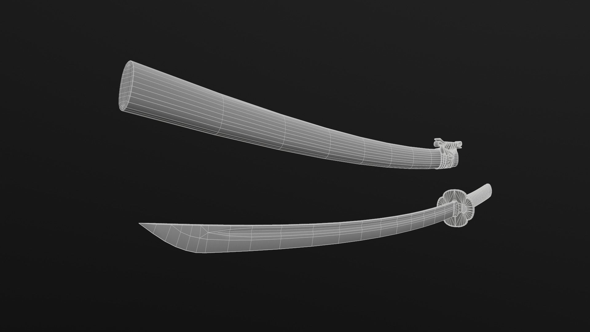Katana Sword Low-poly 3D model_19
