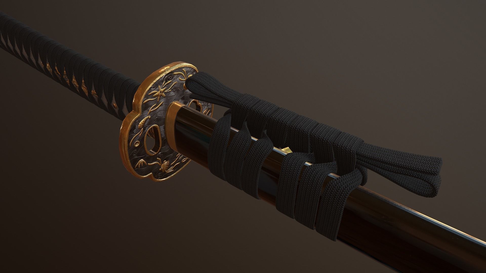 Katana Sword Low-poly 3D model_12
