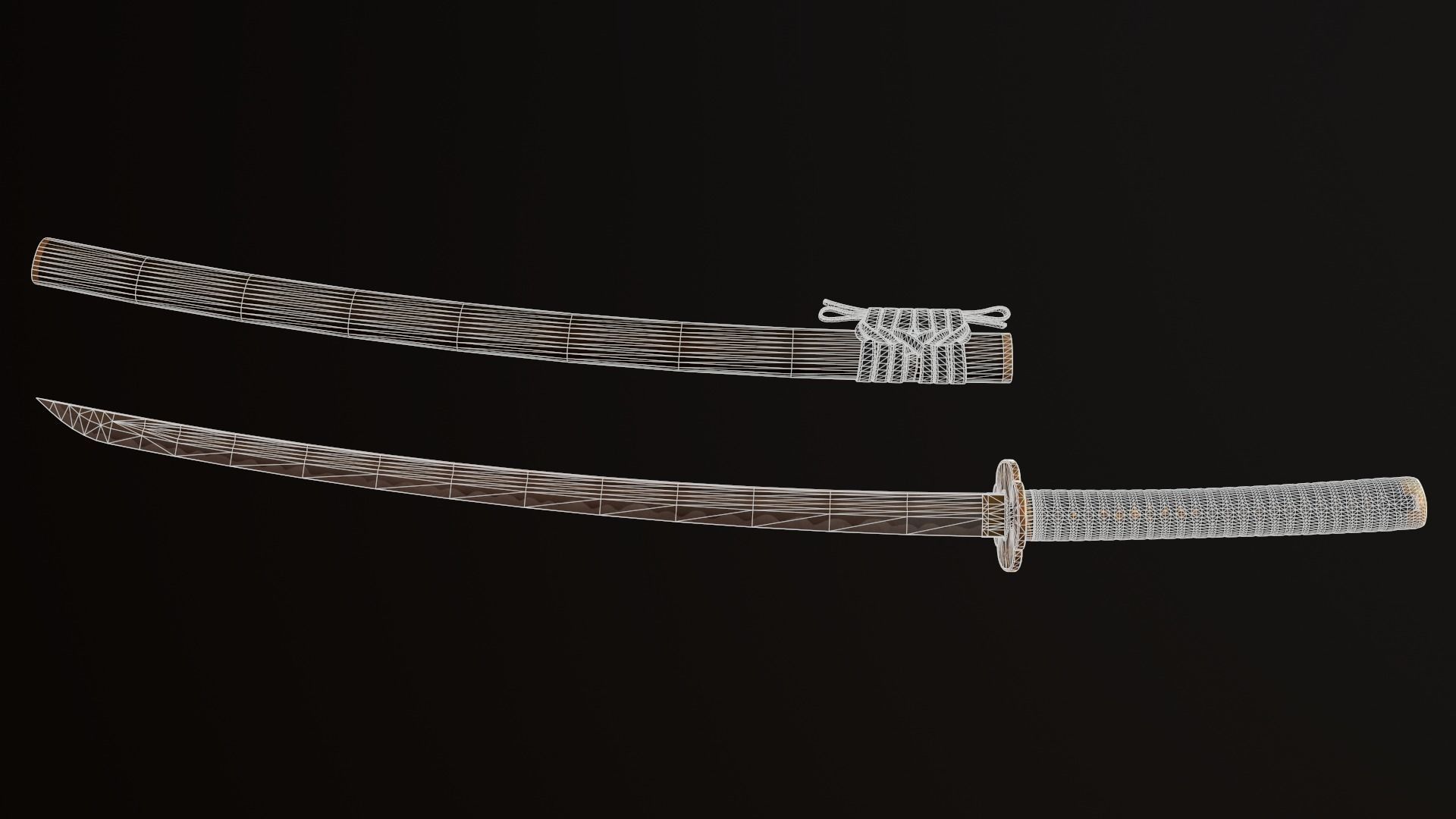 Katana Sword Low-poly 3D model_14