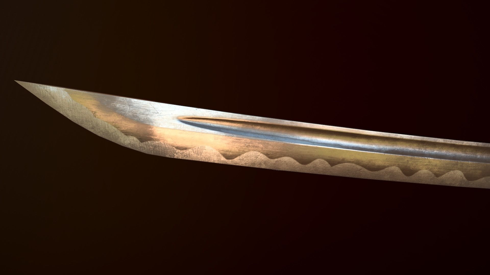 Katana Sword Low-poly 3D model_7