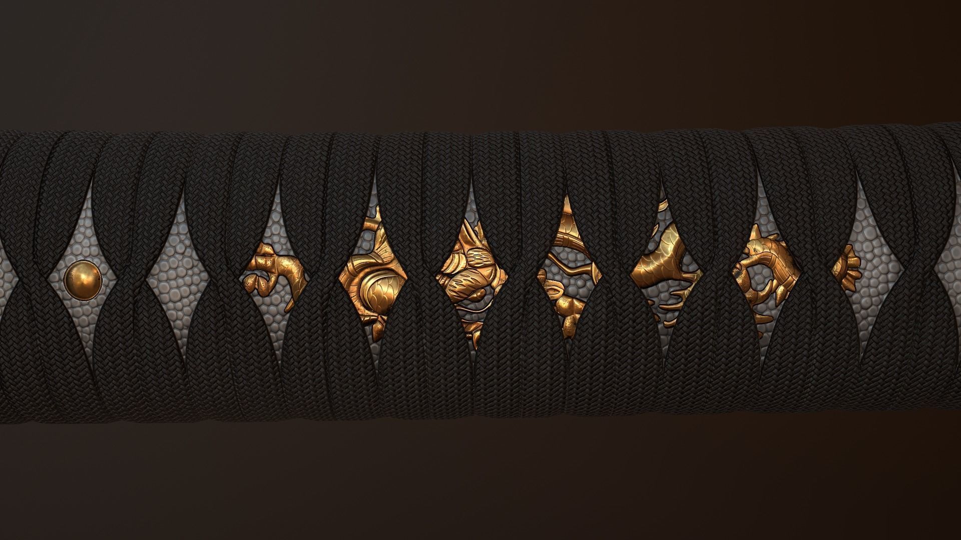 Katana Sword Low-poly 3D model_6