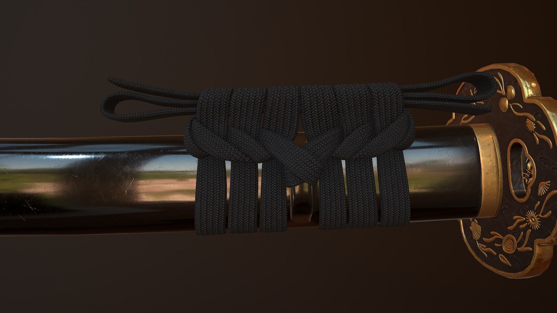 Katana Sword Low-poly 3D model_11