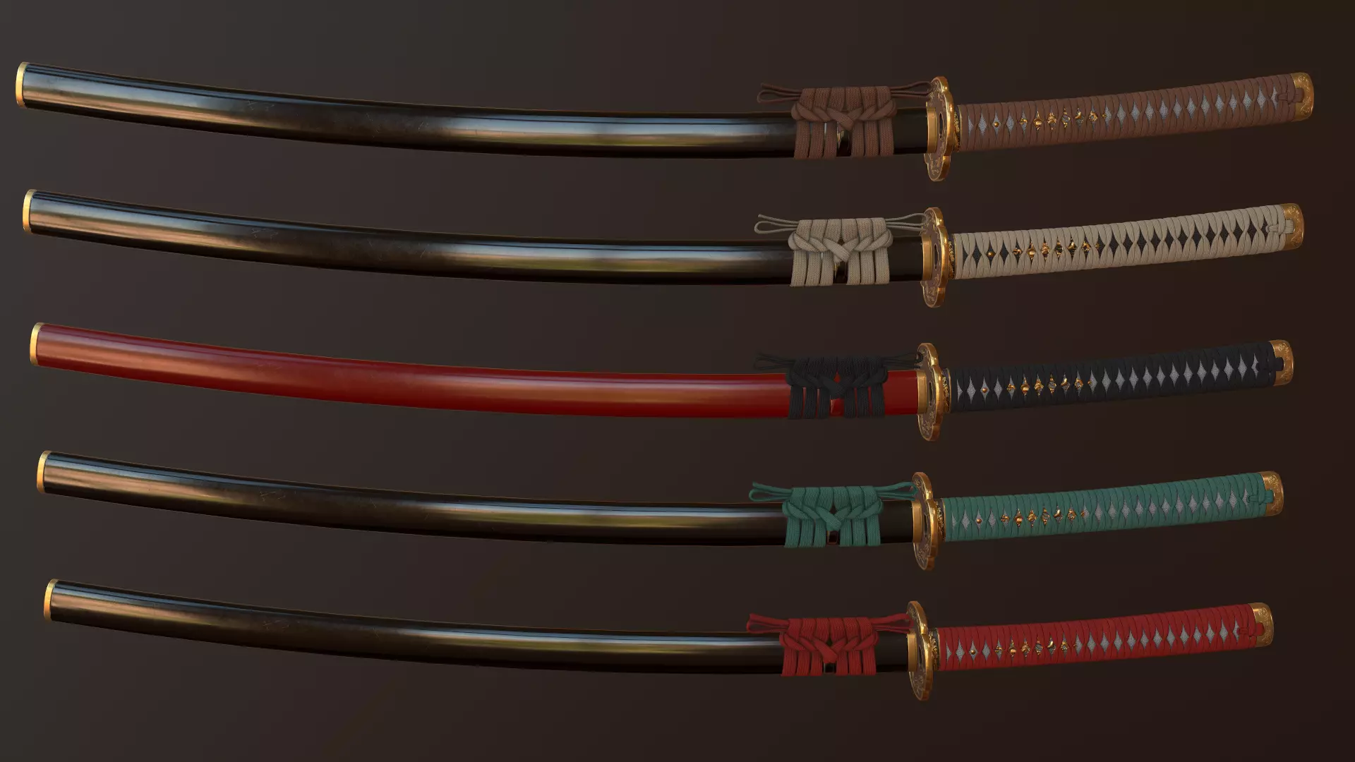 Katana Sword Low-poly 3D model_0
