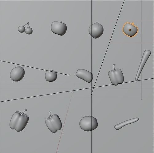 KIT OF SEVERAL FRUITS AND VEGETABLES Low-poly 3D model 5