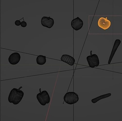 KIT OF SEVERAL FRUITS AND VEGETABLES Low-poly 3D model 4