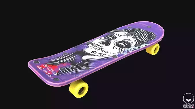 Skateboard PBR Gameready day of dead