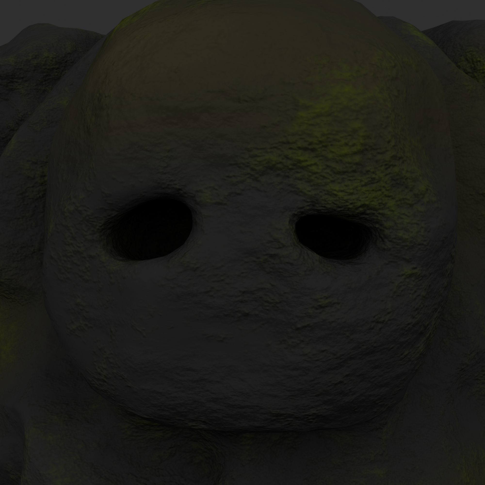 Stone Golem with Triangle Mesh Topology Low-poly 3D model_19