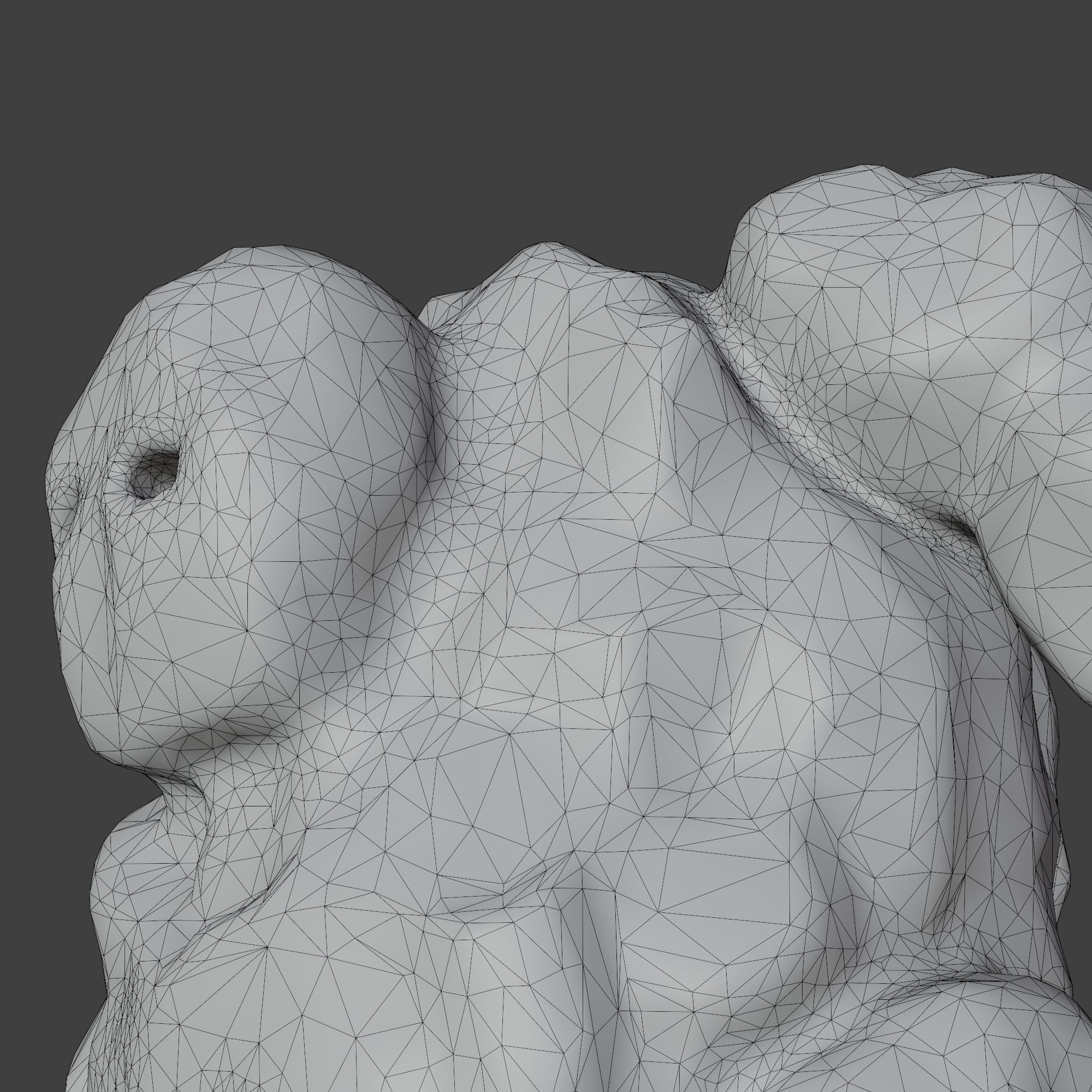 Stone Golem with Triangle Mesh Topology Low-poly 3D model_22