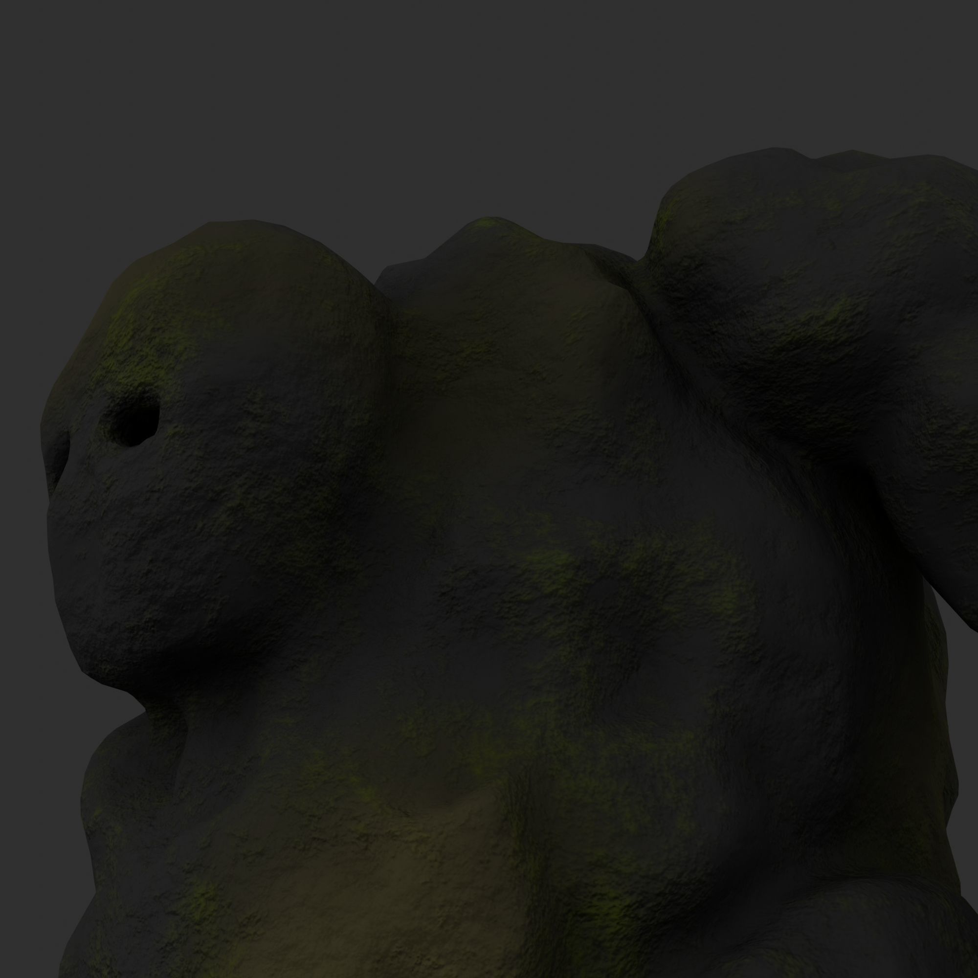 Stone Golem with Triangle Mesh Topology Low-poly 3D model_21