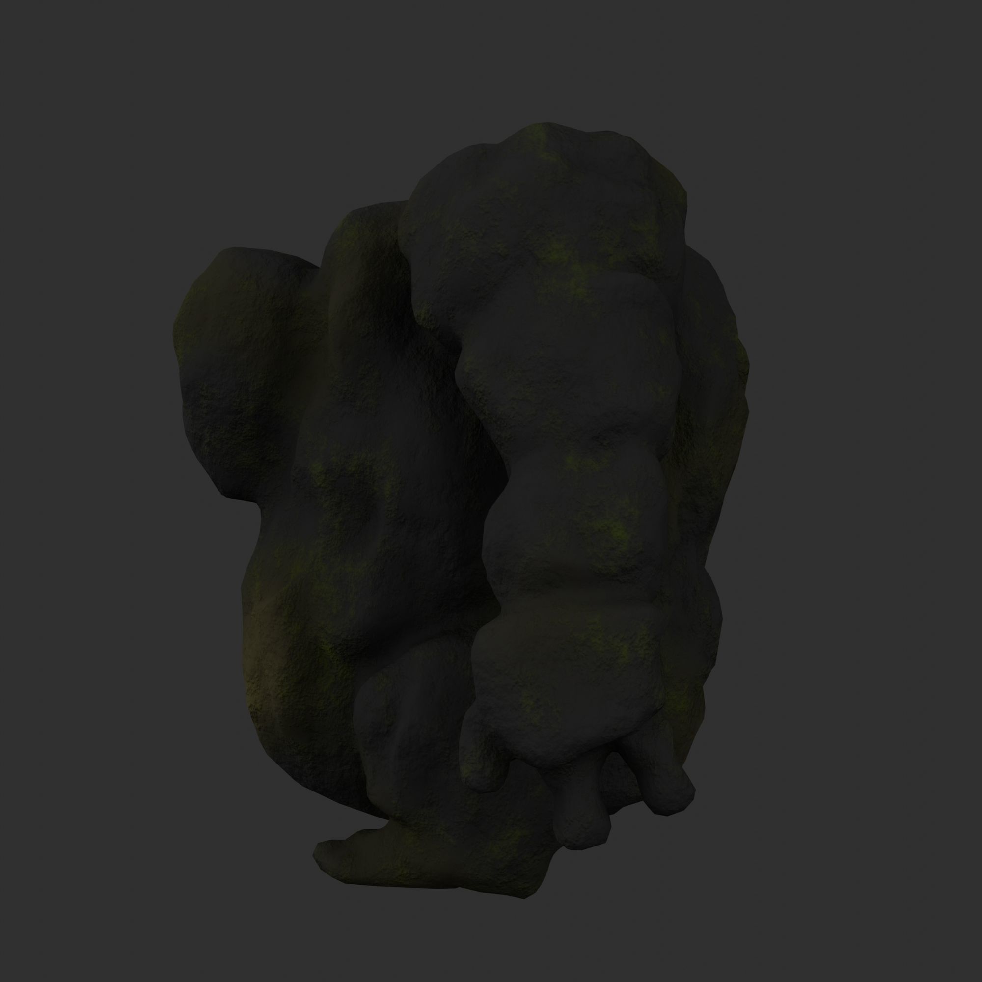 Stone Golem with Triangle Mesh Topology Low-poly 3D model_5