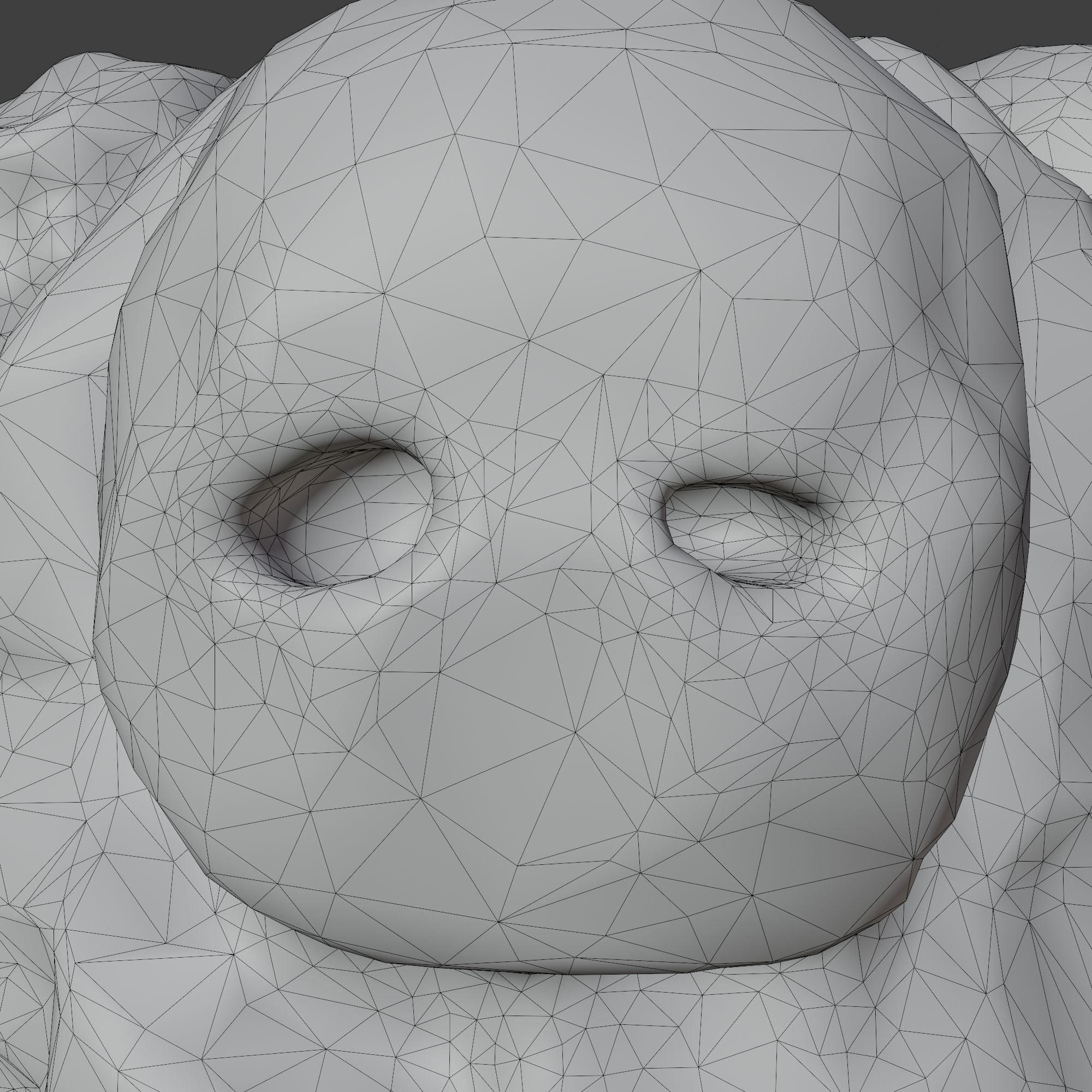 Stone Golem with Triangle Mesh Topology Low-poly 3D model_20