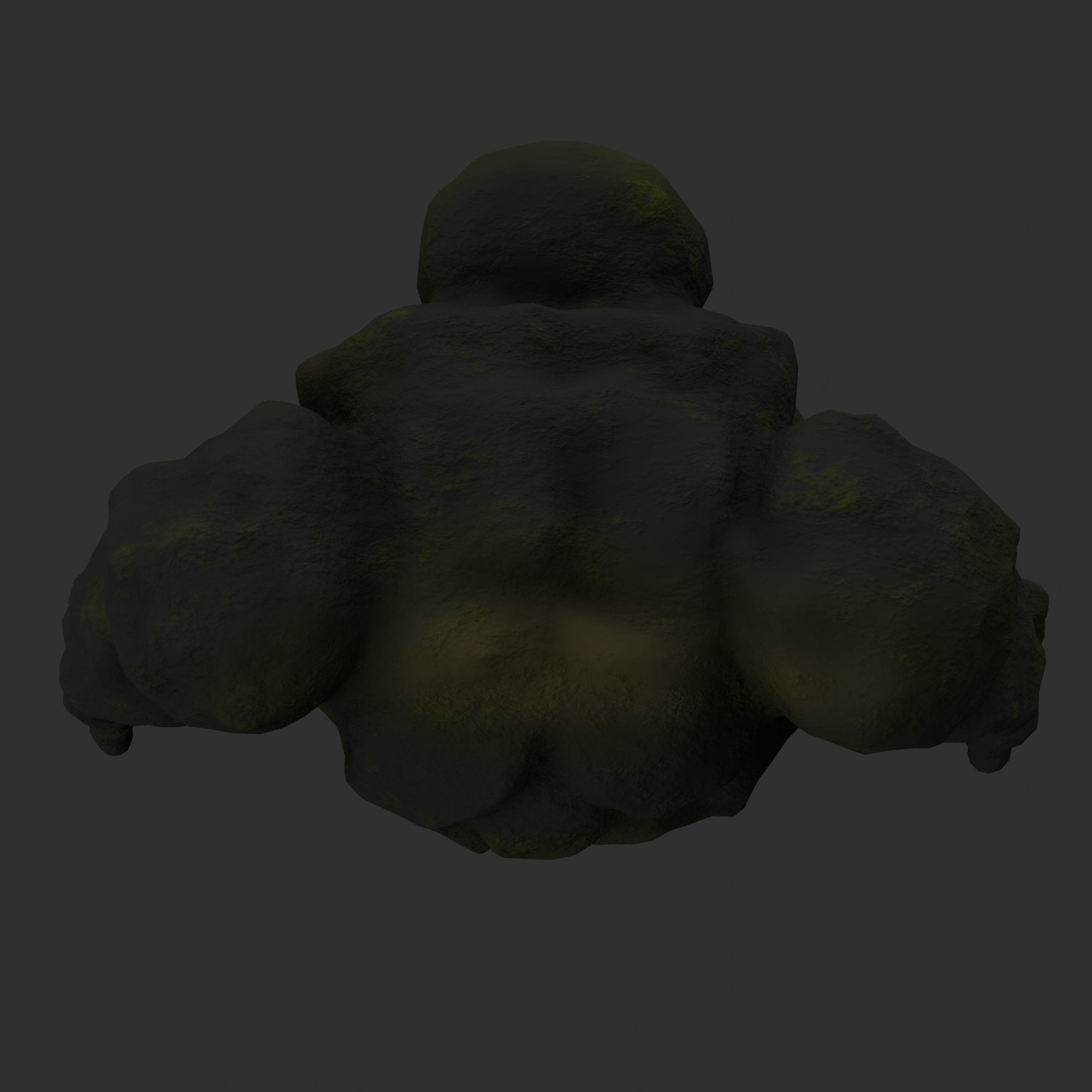 Stone Golem with Triangle Mesh Topology Low-poly 3D model_15