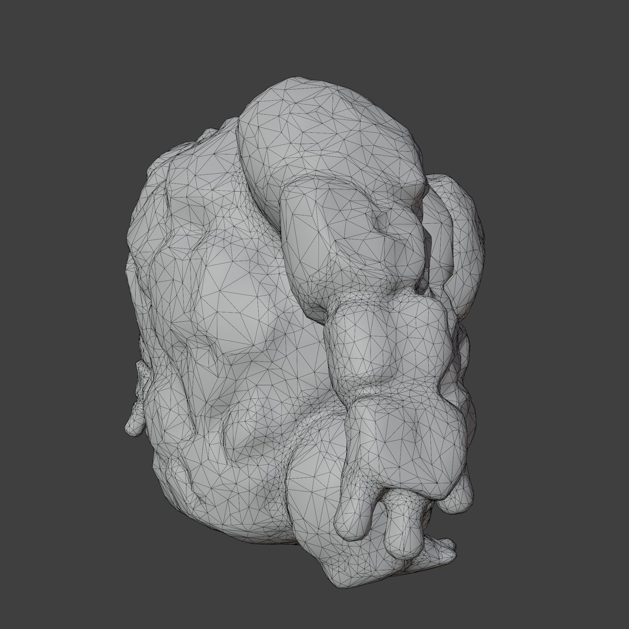 Stone Golem with Triangle Mesh Topology Low-poly 3D model_12
