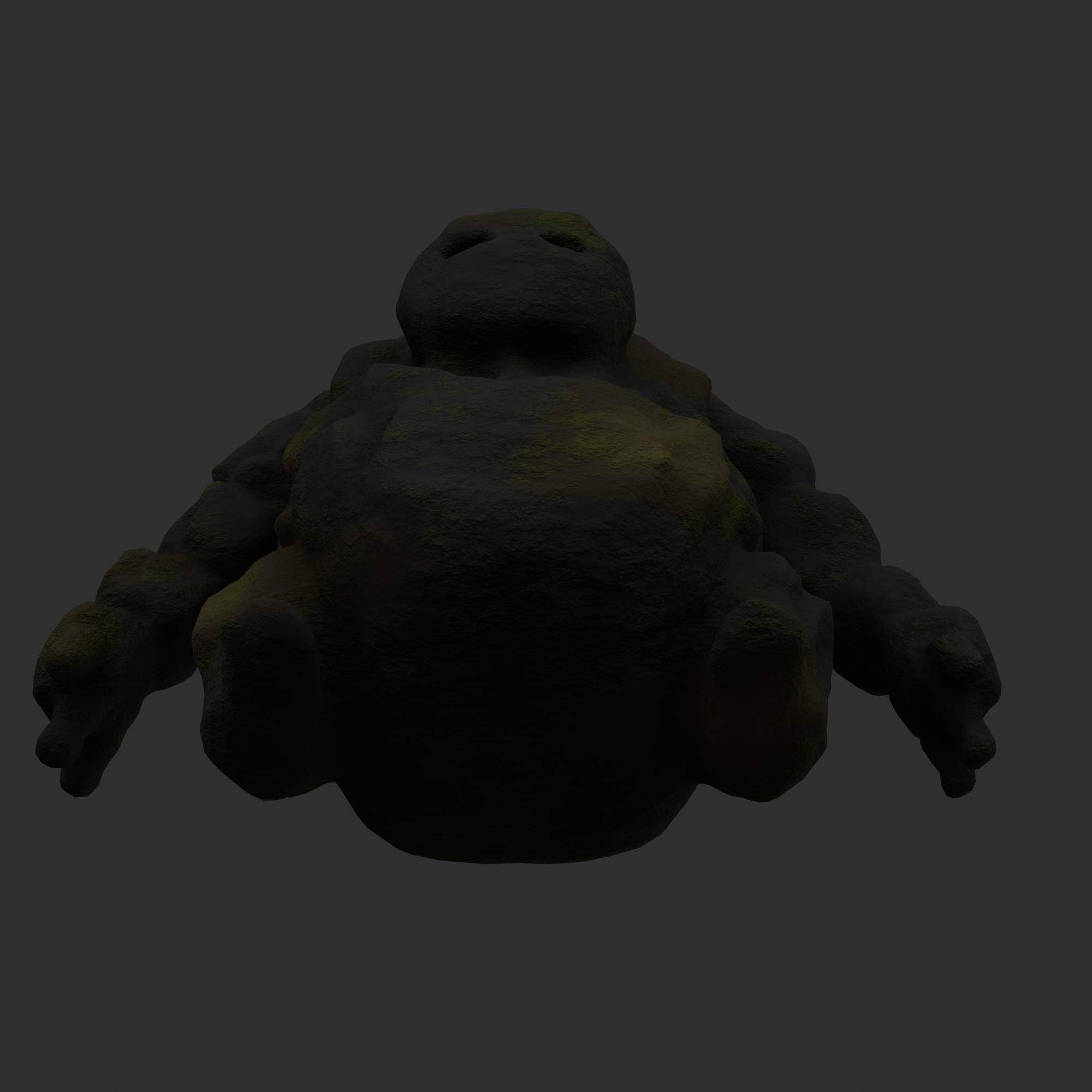 Stone Golem with Triangle Mesh Topology Low-poly 3D model_17