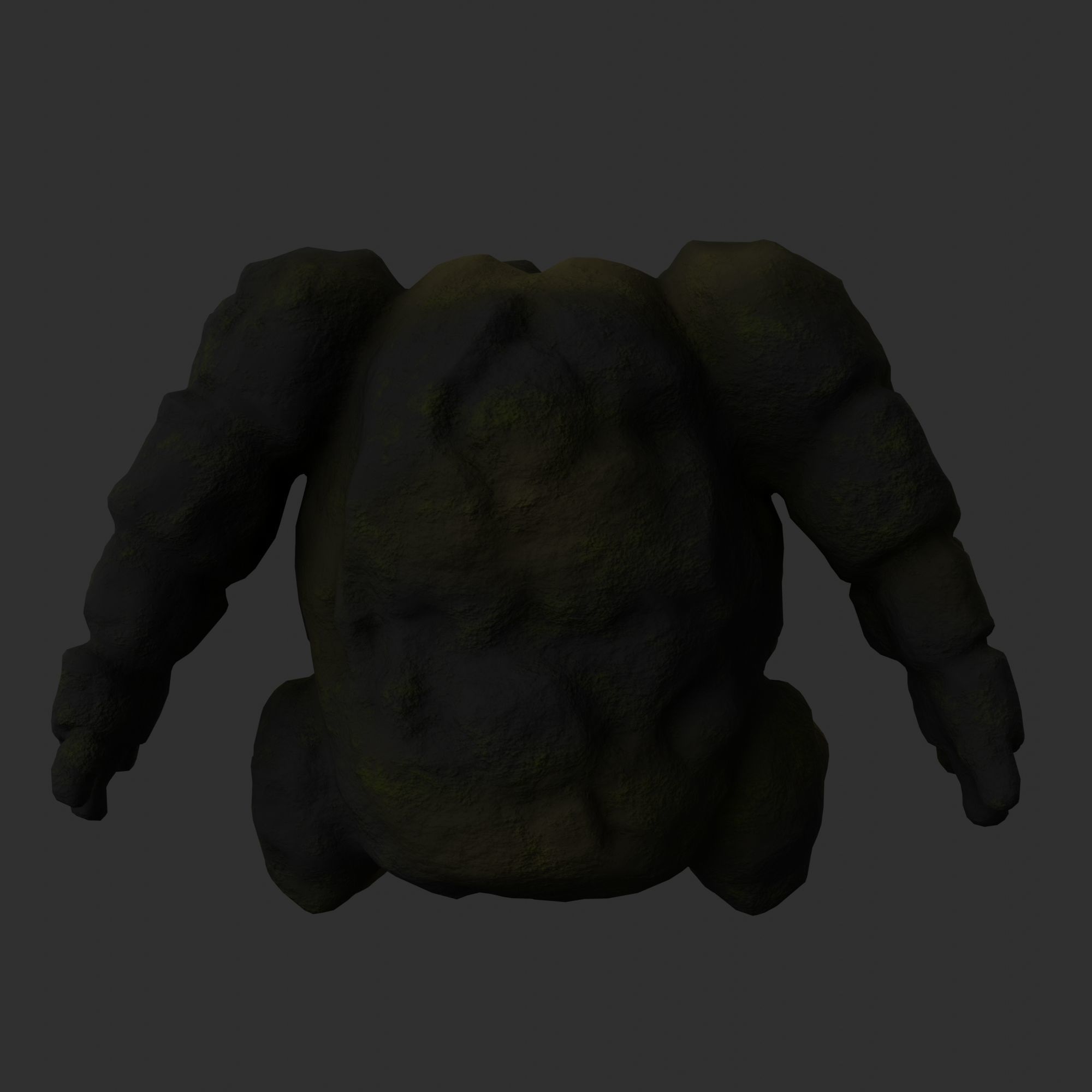 Stone Golem with Triangle Mesh Topology Low-poly 3D model_9