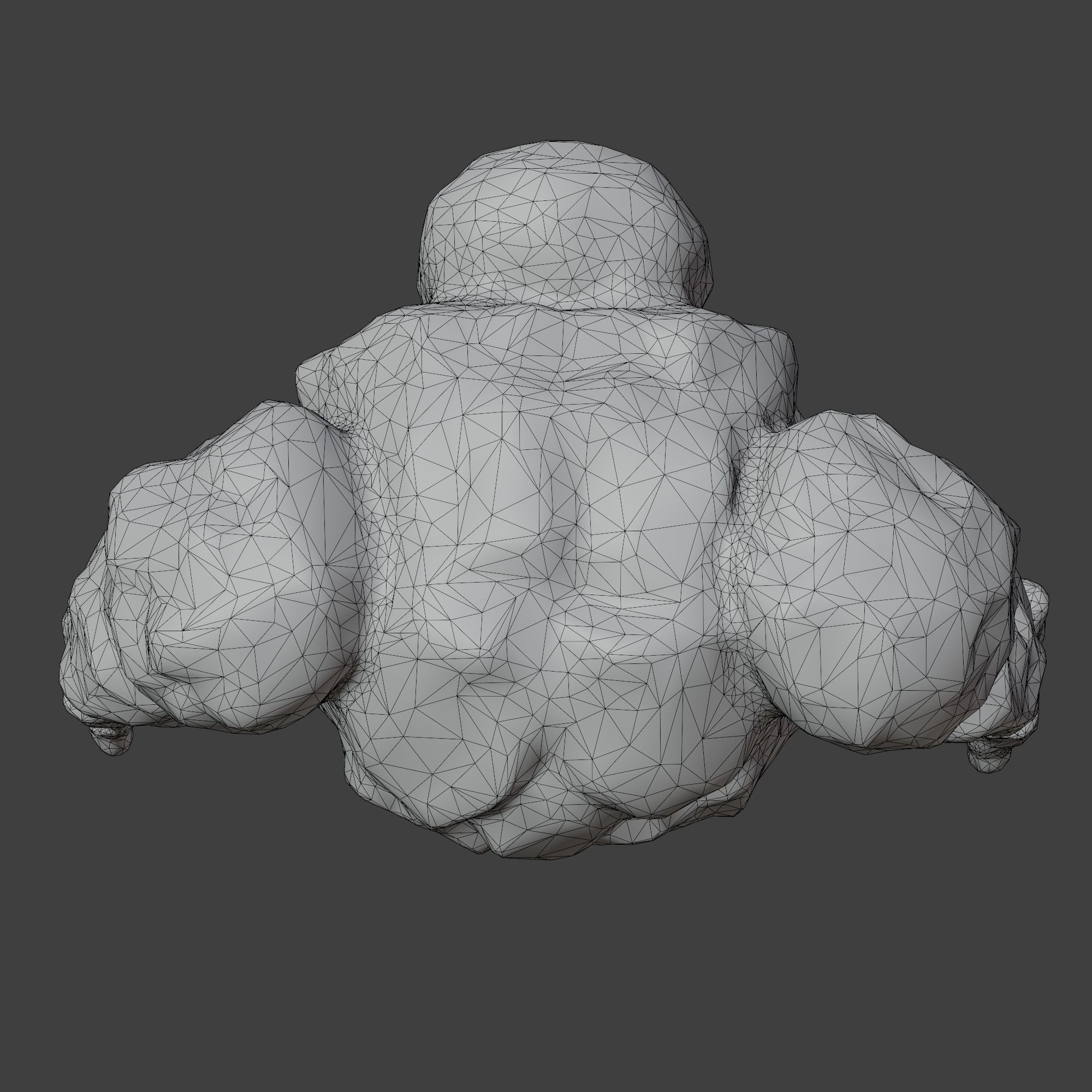 Stone Golem with Triangle Mesh Topology Low-poly 3D model_16