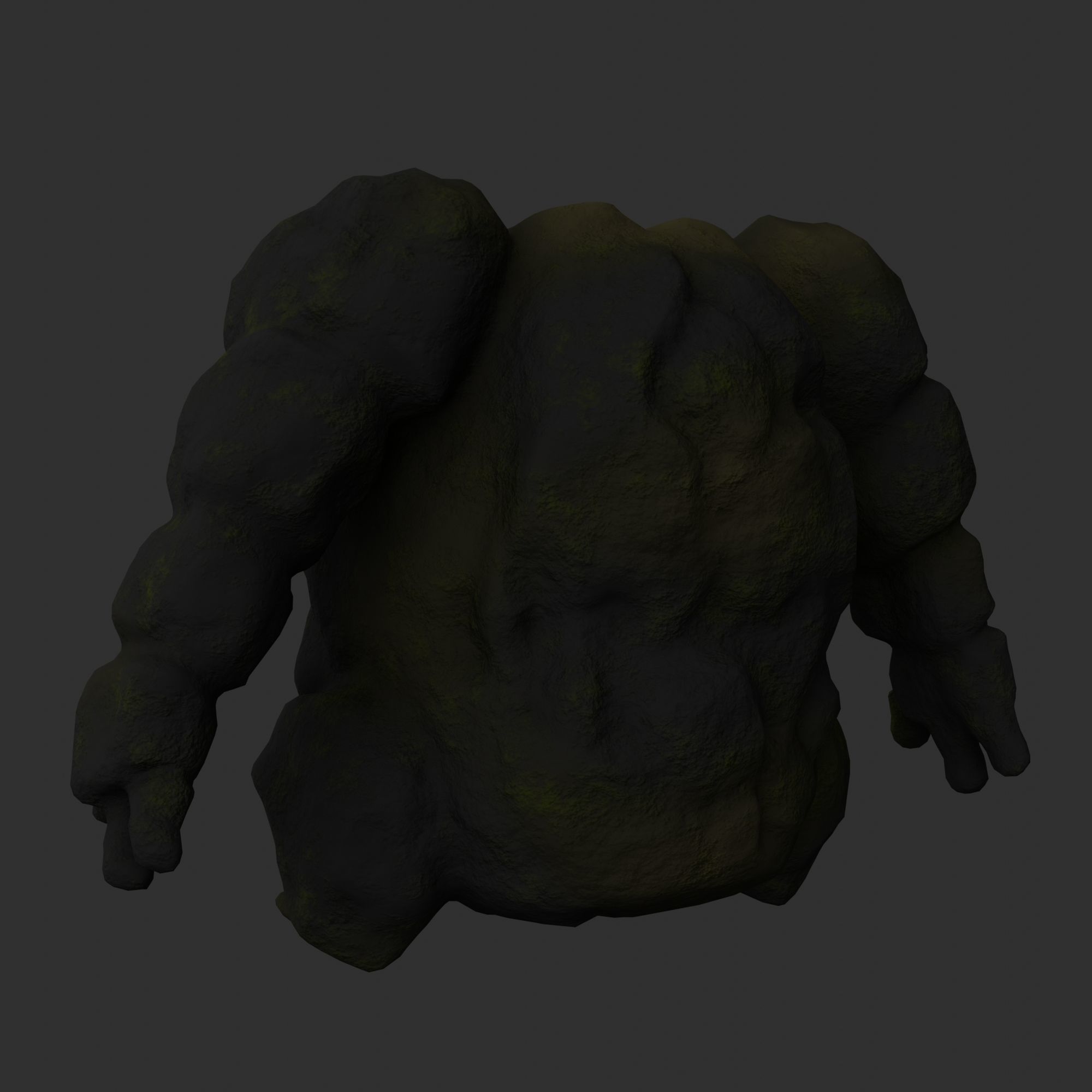 Stone Golem with Triangle Mesh Topology Low-poly 3D model_7