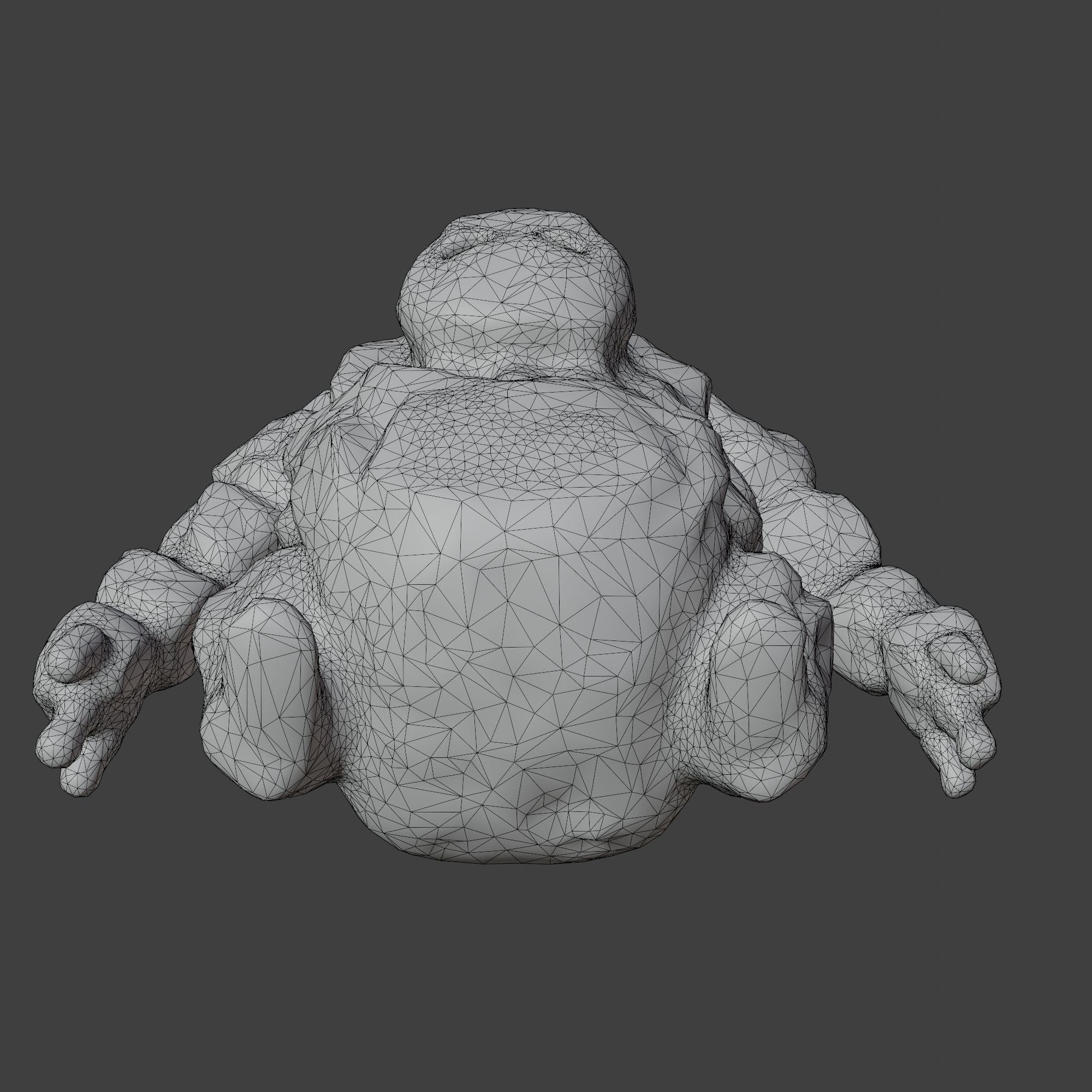 Stone Golem with Triangle Mesh Topology Low-poly 3D model_18