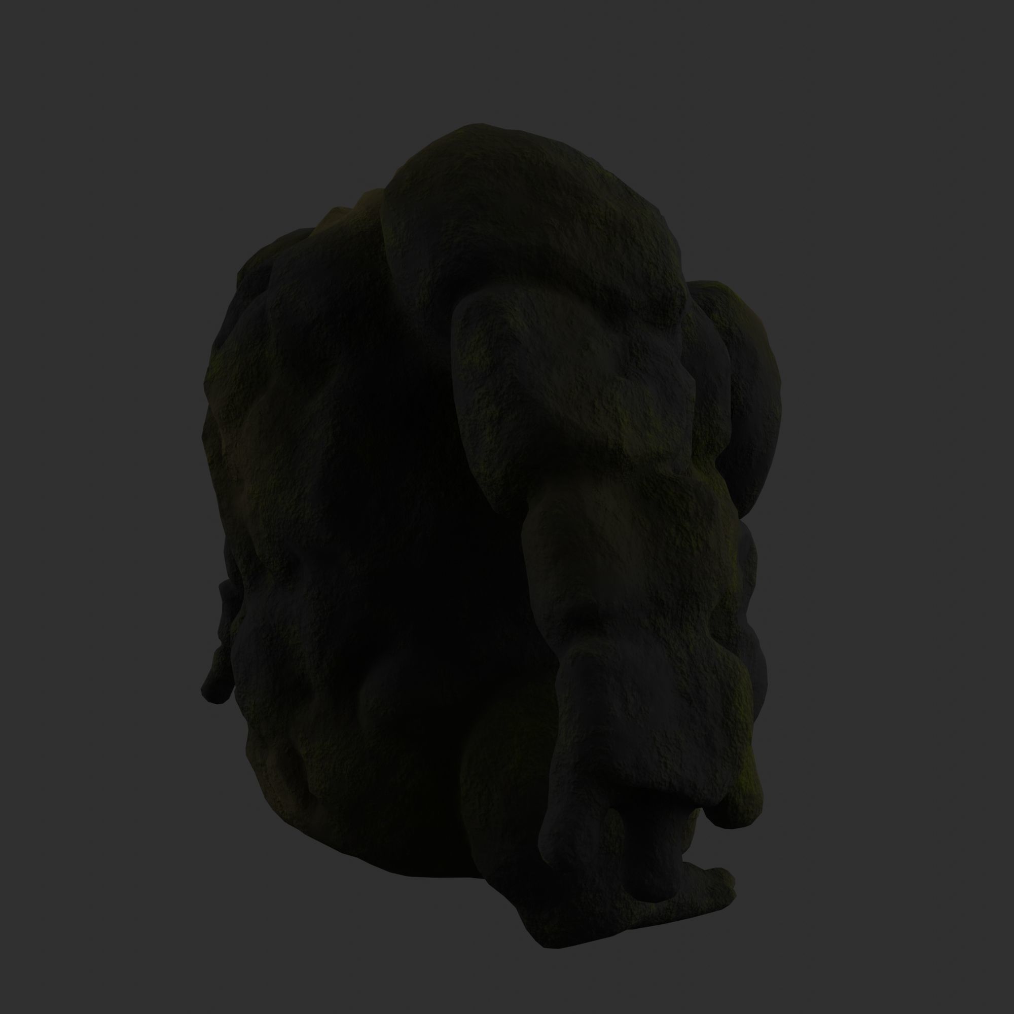 Stone Golem with Triangle Mesh Topology Low-poly 3D model_11