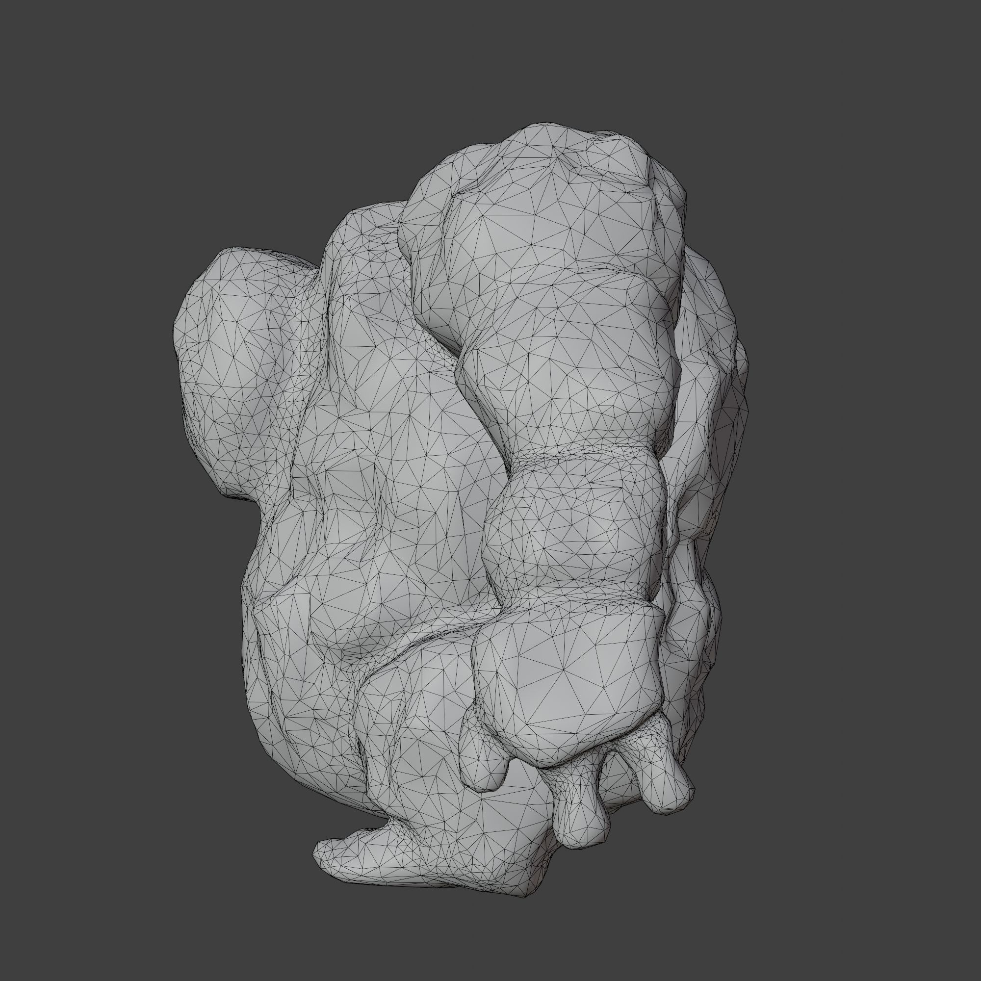 Stone Golem with Triangle Mesh Topology Low-poly 3D model_6